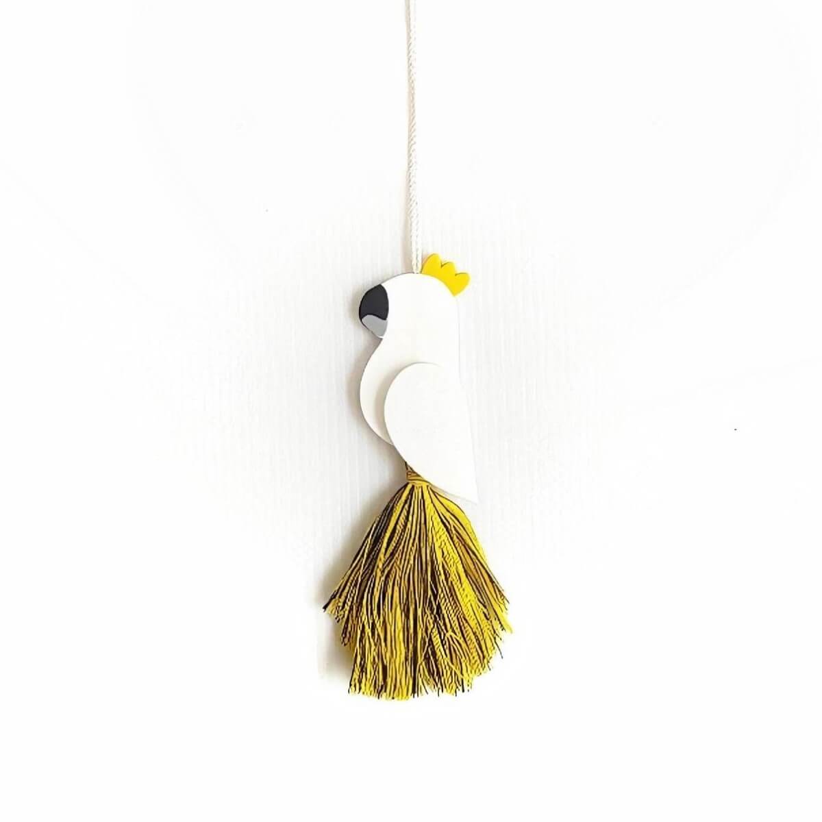 Cockatoo White Tassel Necklace
