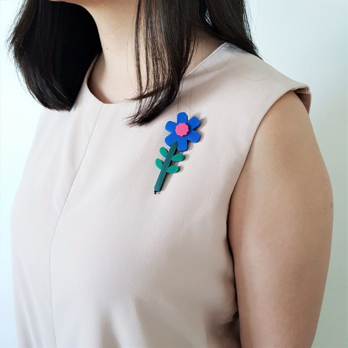 Brunnera Blue Flower Brooch