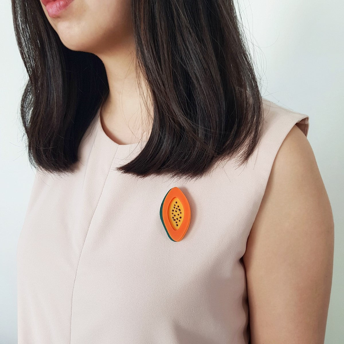 Papaya Brooch