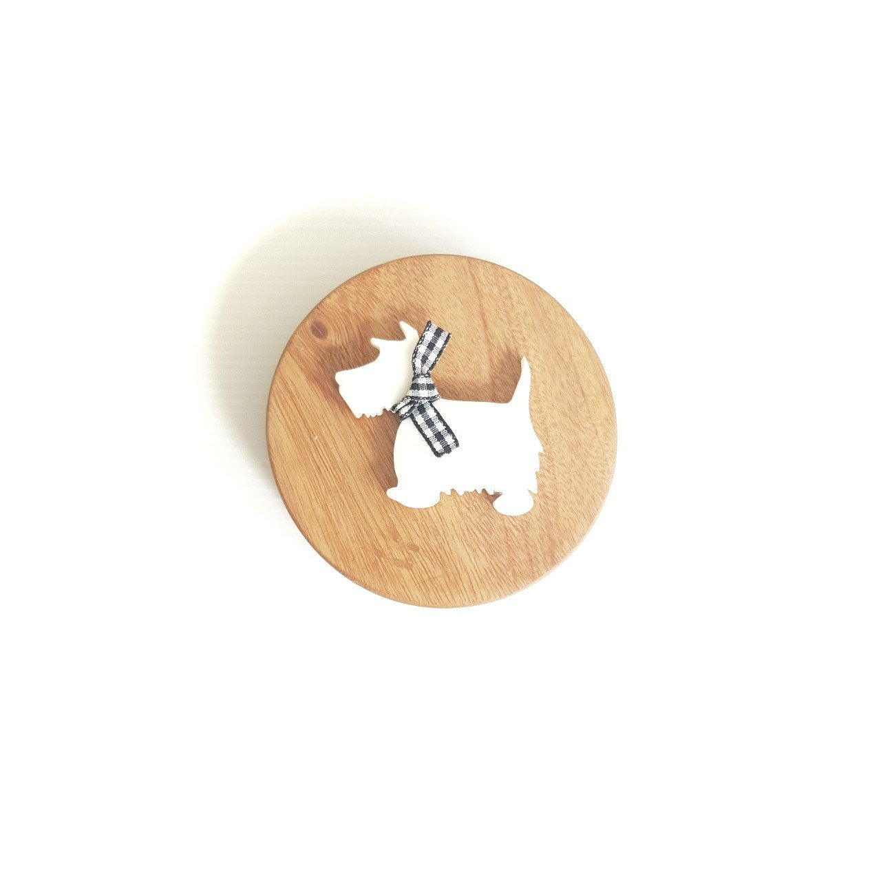 Scottish Terrier White Brooch