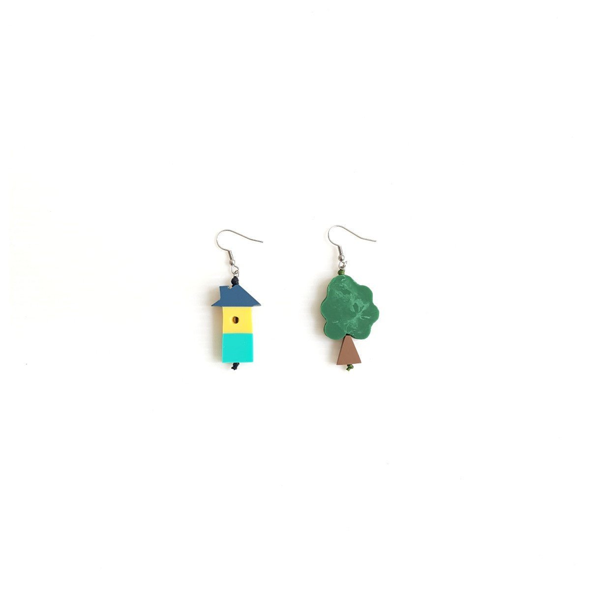 Tree House Blue Earrings