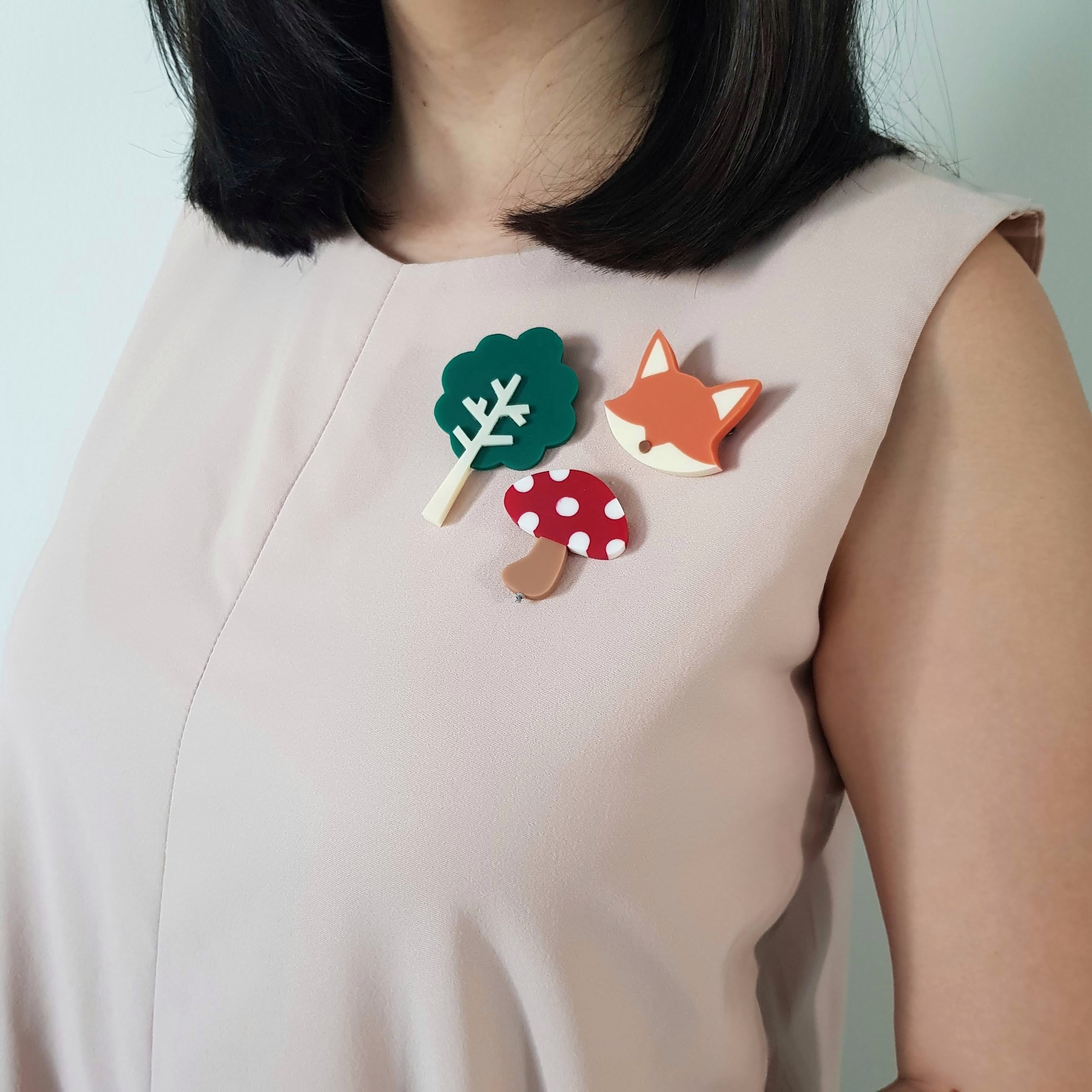 Mushroom Brooch