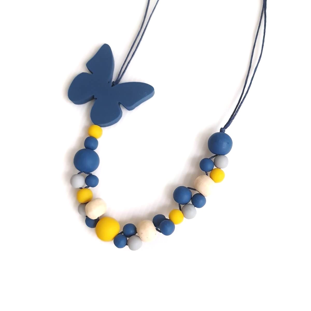 Sierra Butterfly Navy Necklace