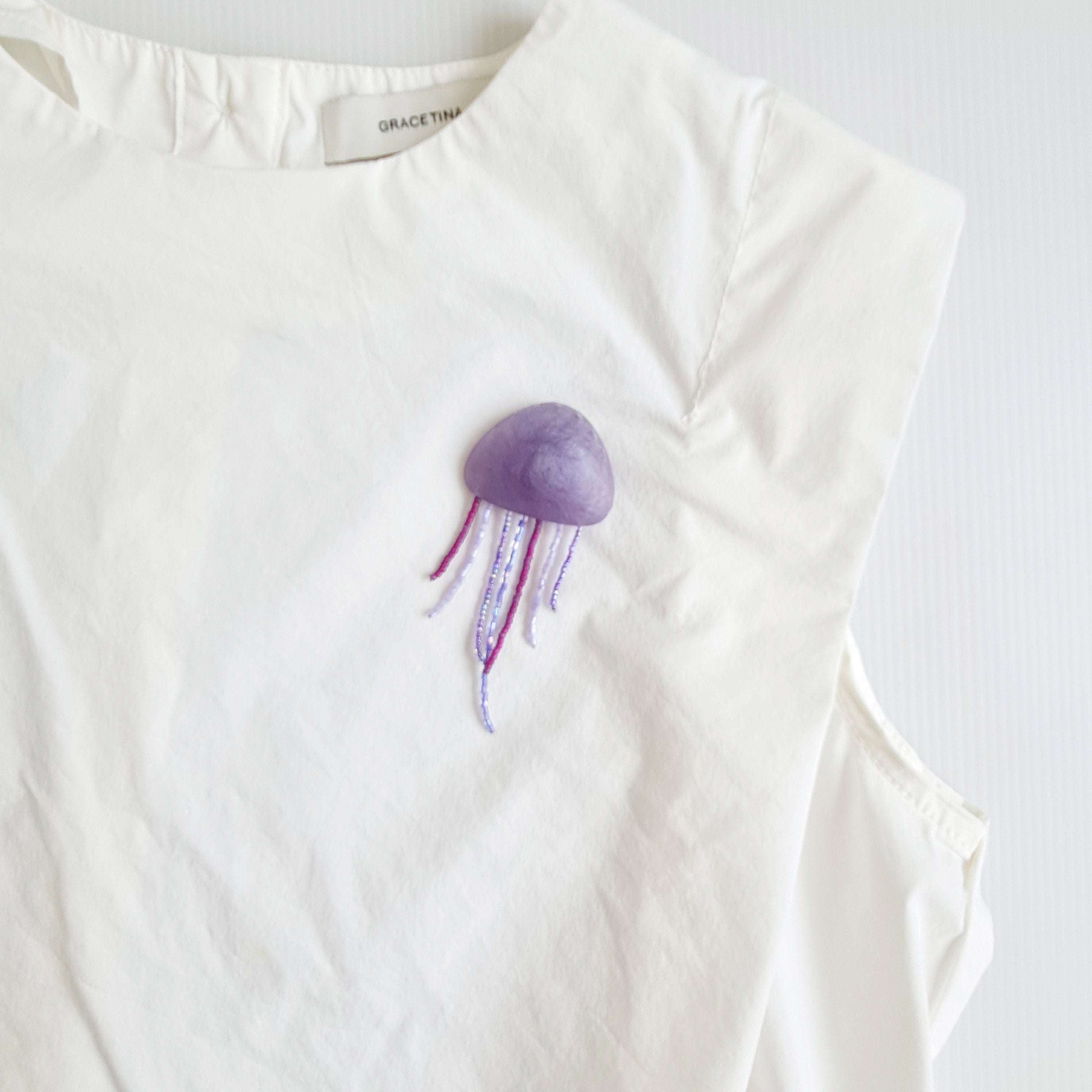 Jellyfish Lilac Brooch