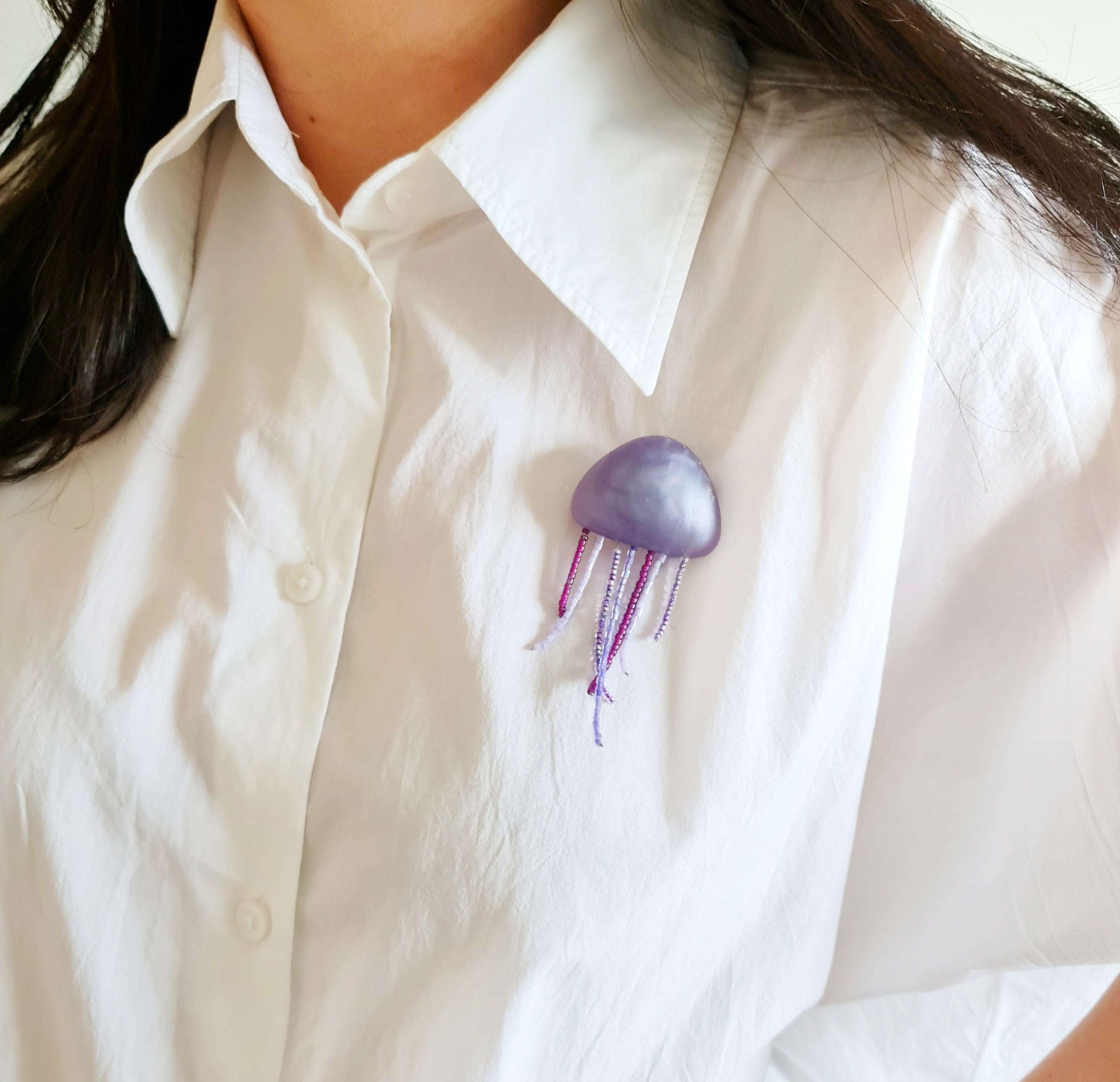 Jellyfish Lilac Brooch