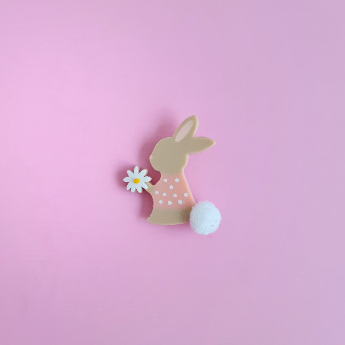 Bunny Flower Brooch Khaki