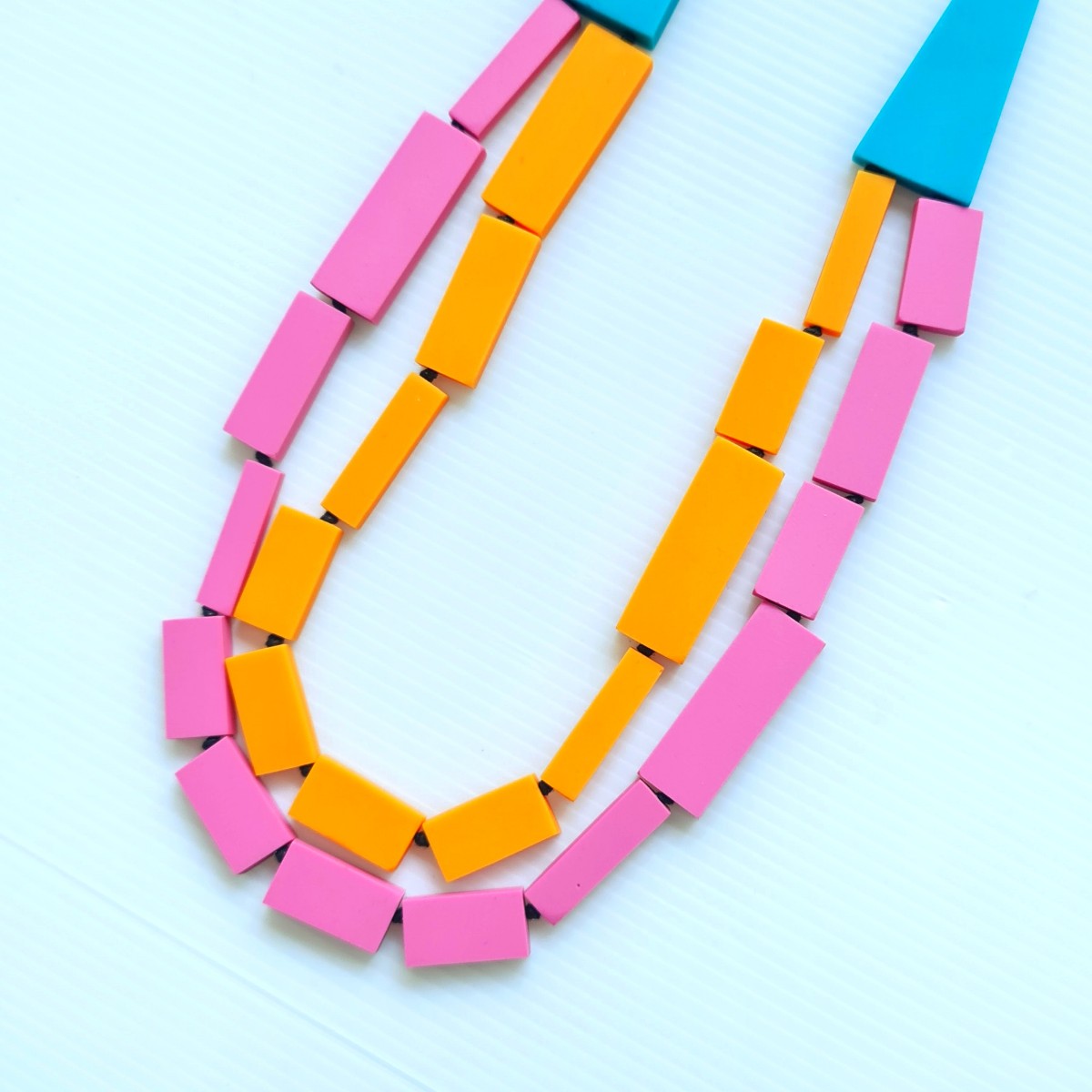 Deeva Double Layer Orange Pink Necklace