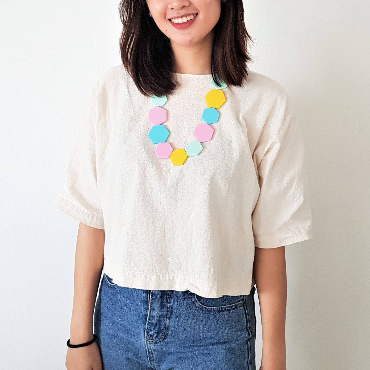 Hexagon Pastel Necklace