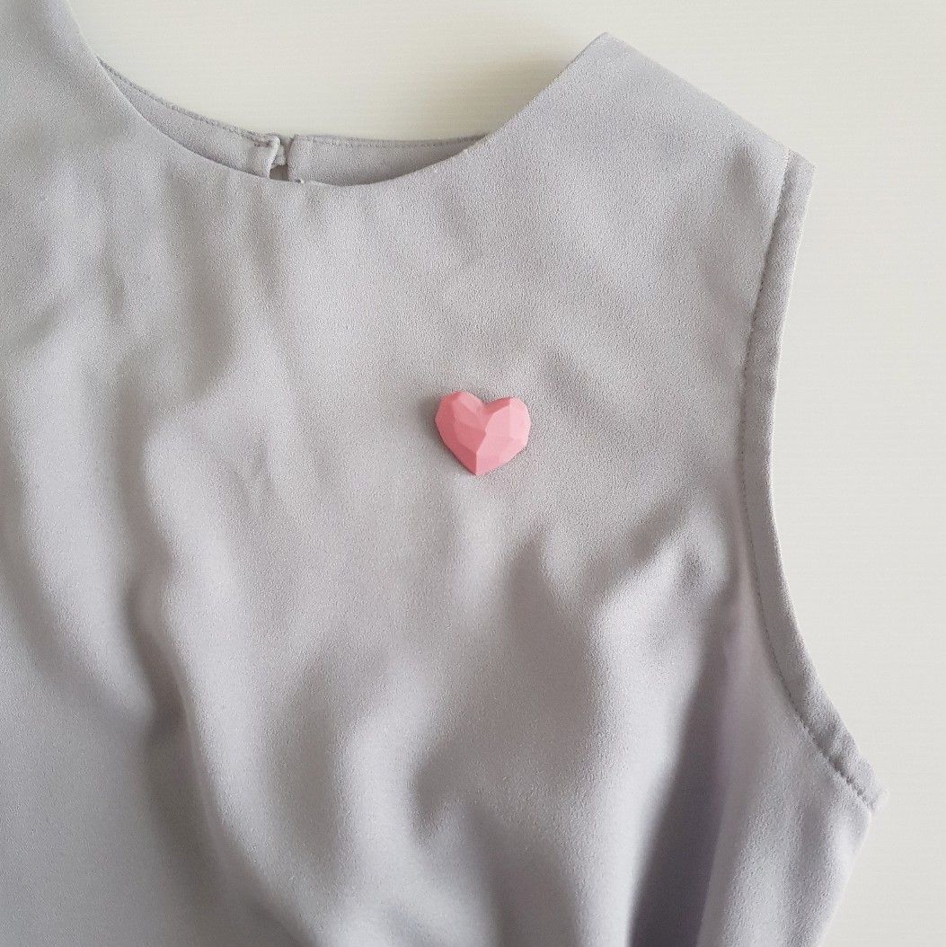Heart Pastel Pink Brooch