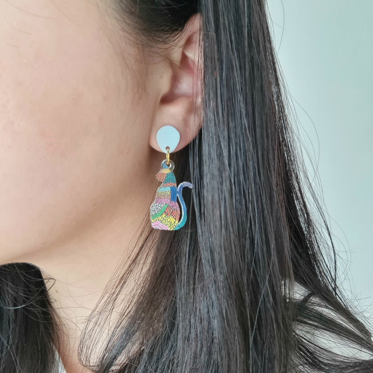 Cat Dot Art Earrings