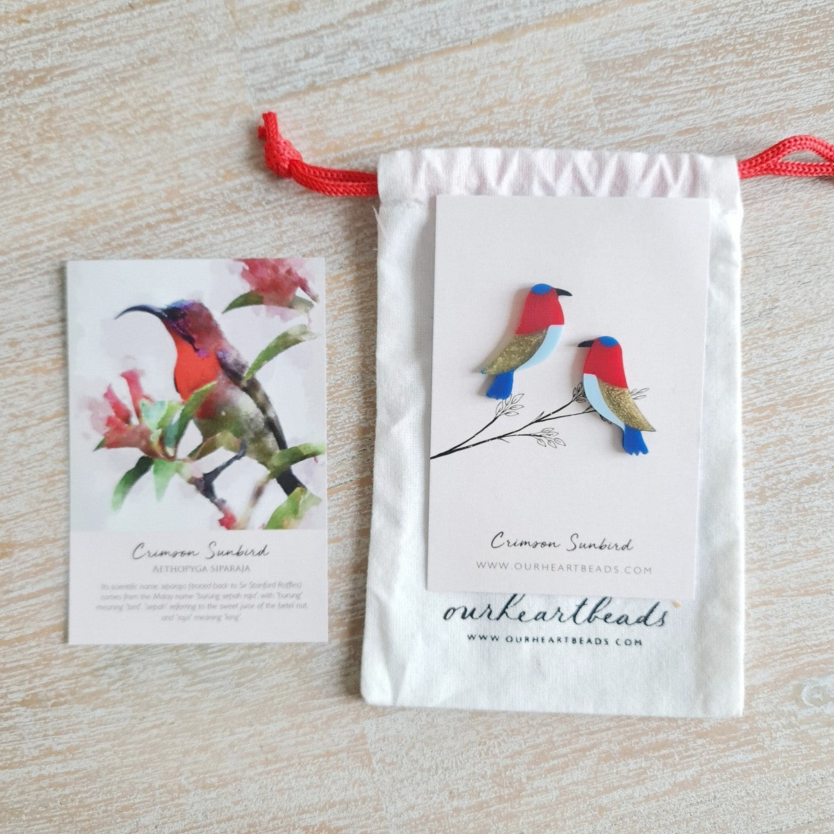 Crimson Sunbird Earrings