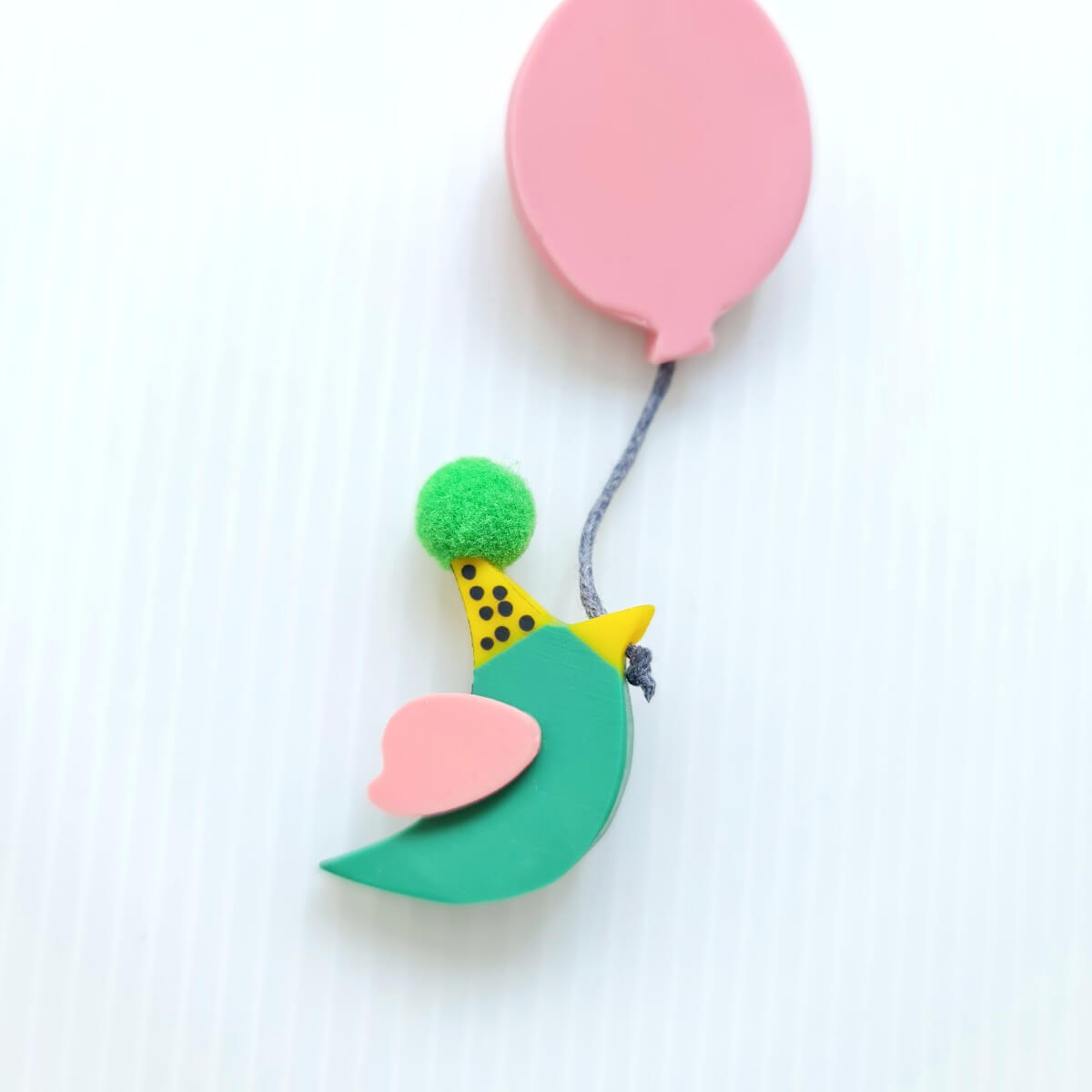 Bird and Balloon Party Hat Brooch