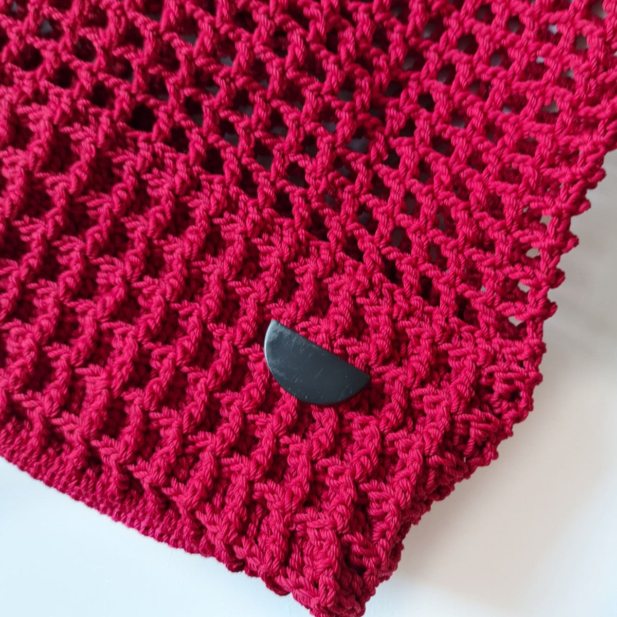 Halv Crochet Wine Red Bag