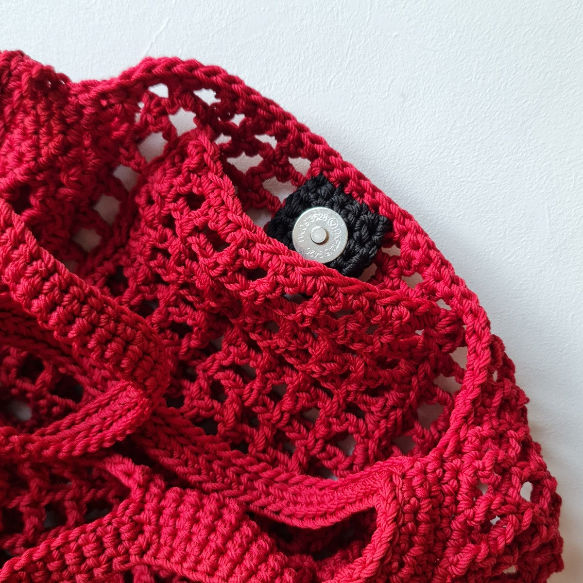 Halv Crochet Wine Red Bag