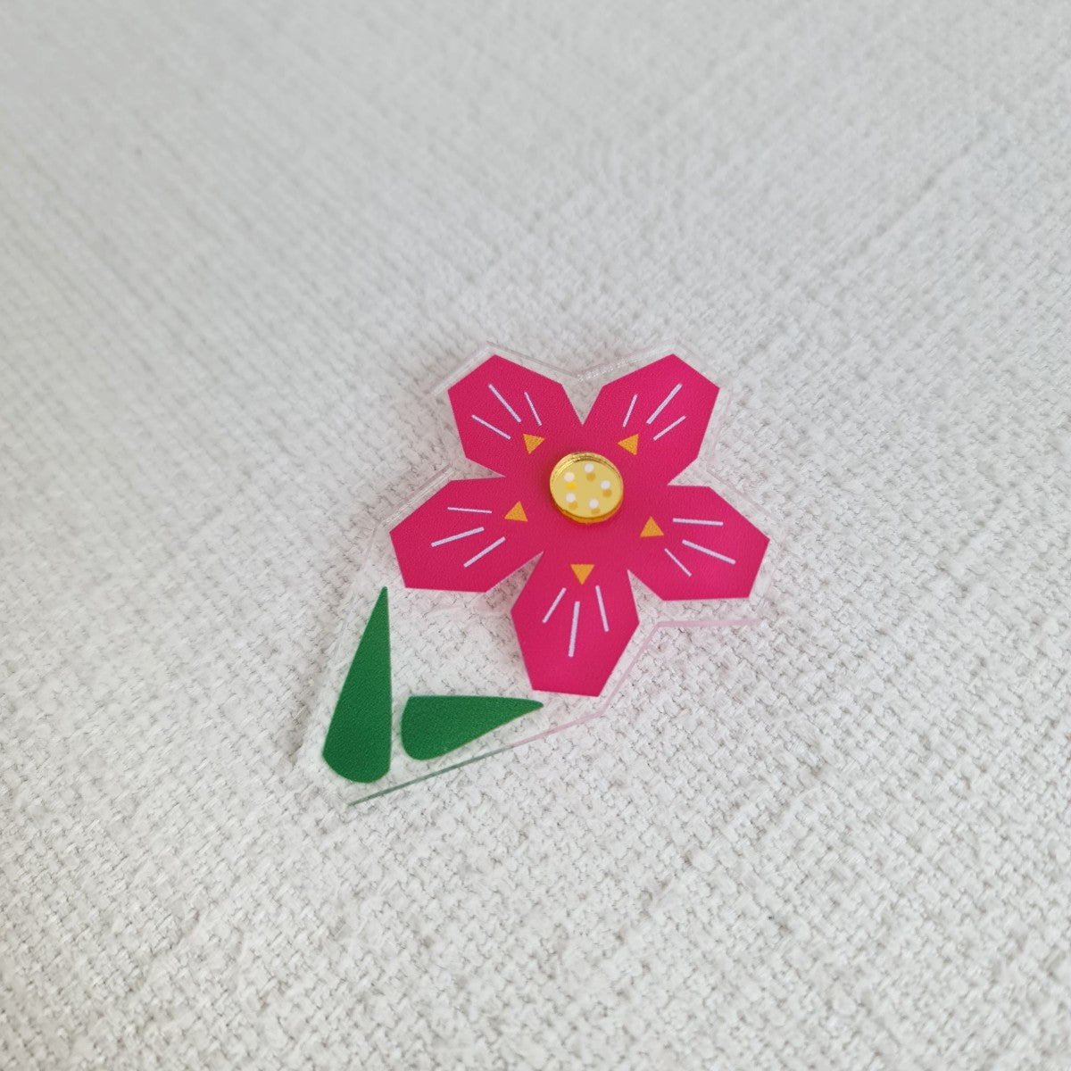 Pink Violet Flower Brooch