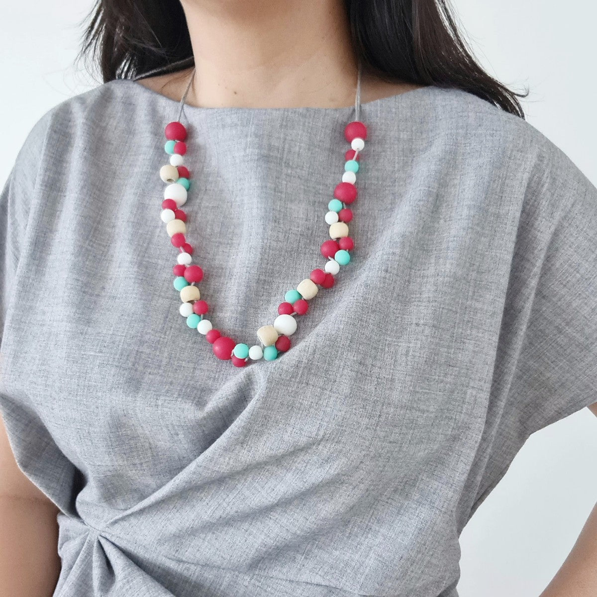 Alaia Red White Green Necklace