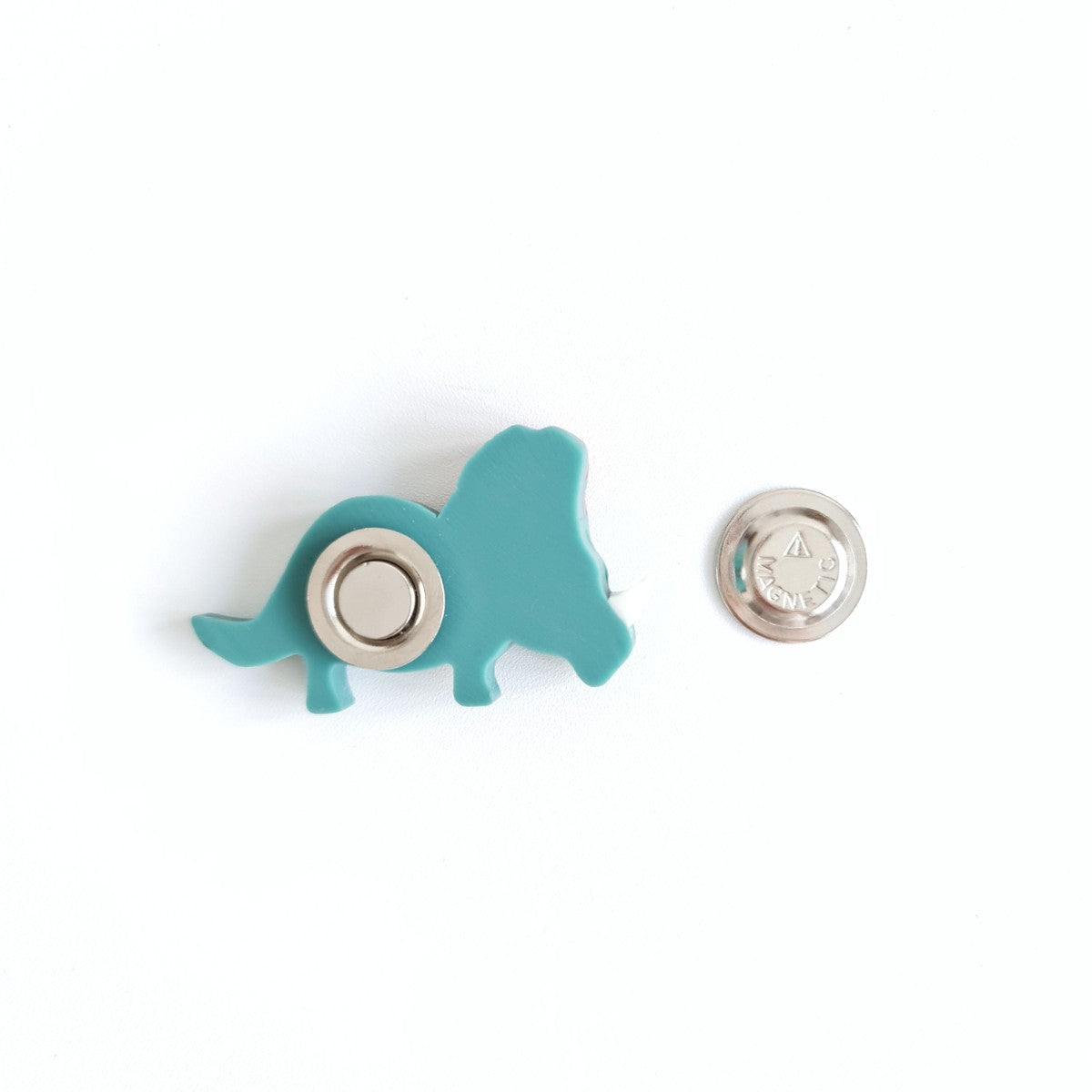 Triceratops Green Dinosaur Brooch
