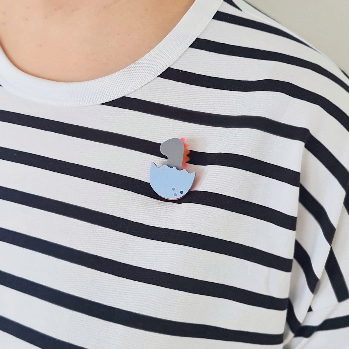 Baby Dinosaur Grey Brooch