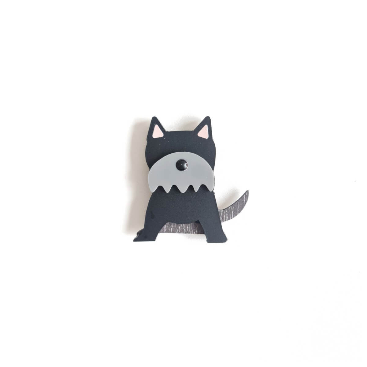 Schnauzer Dark Grey Dog Brooch