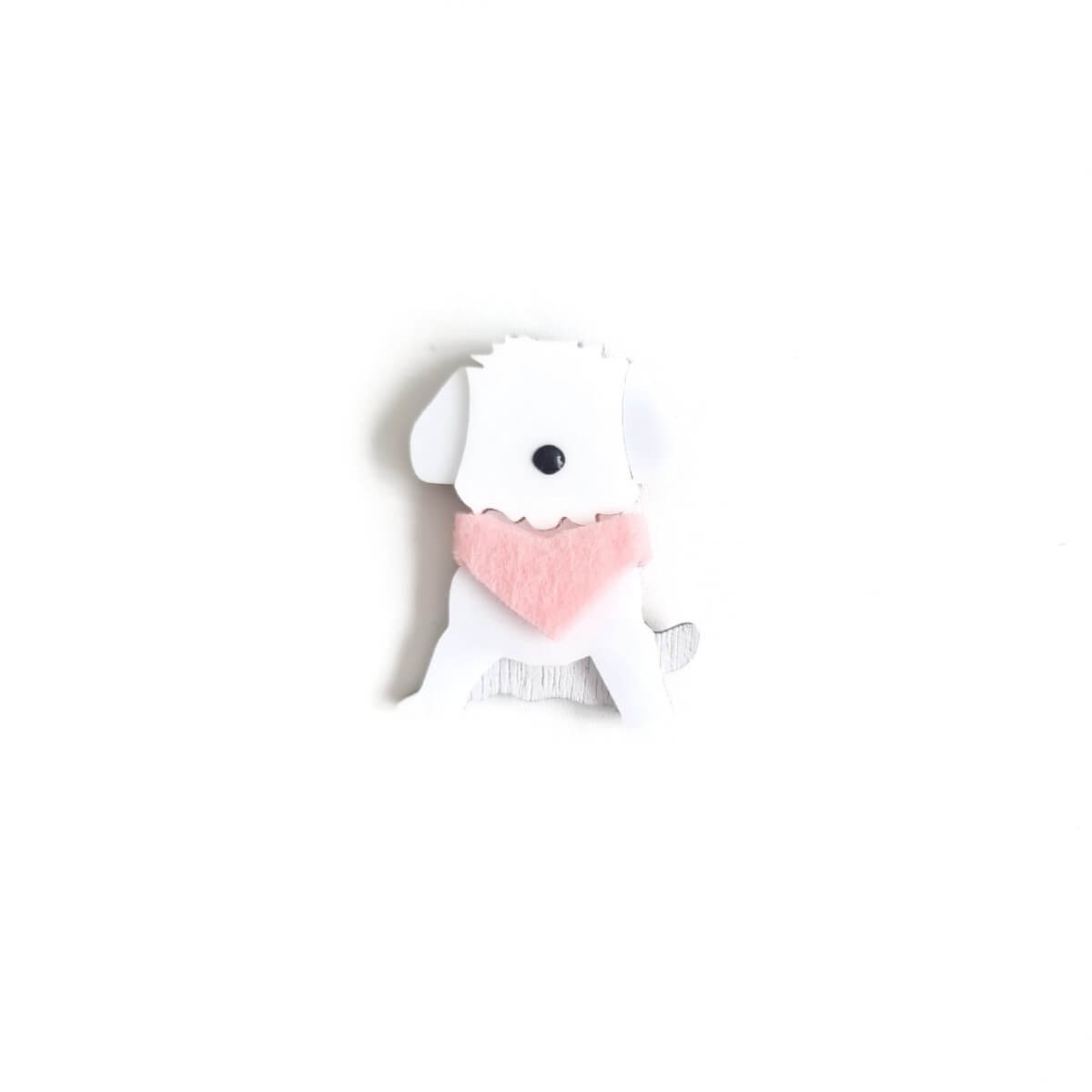 Maltese White Dog Brooch