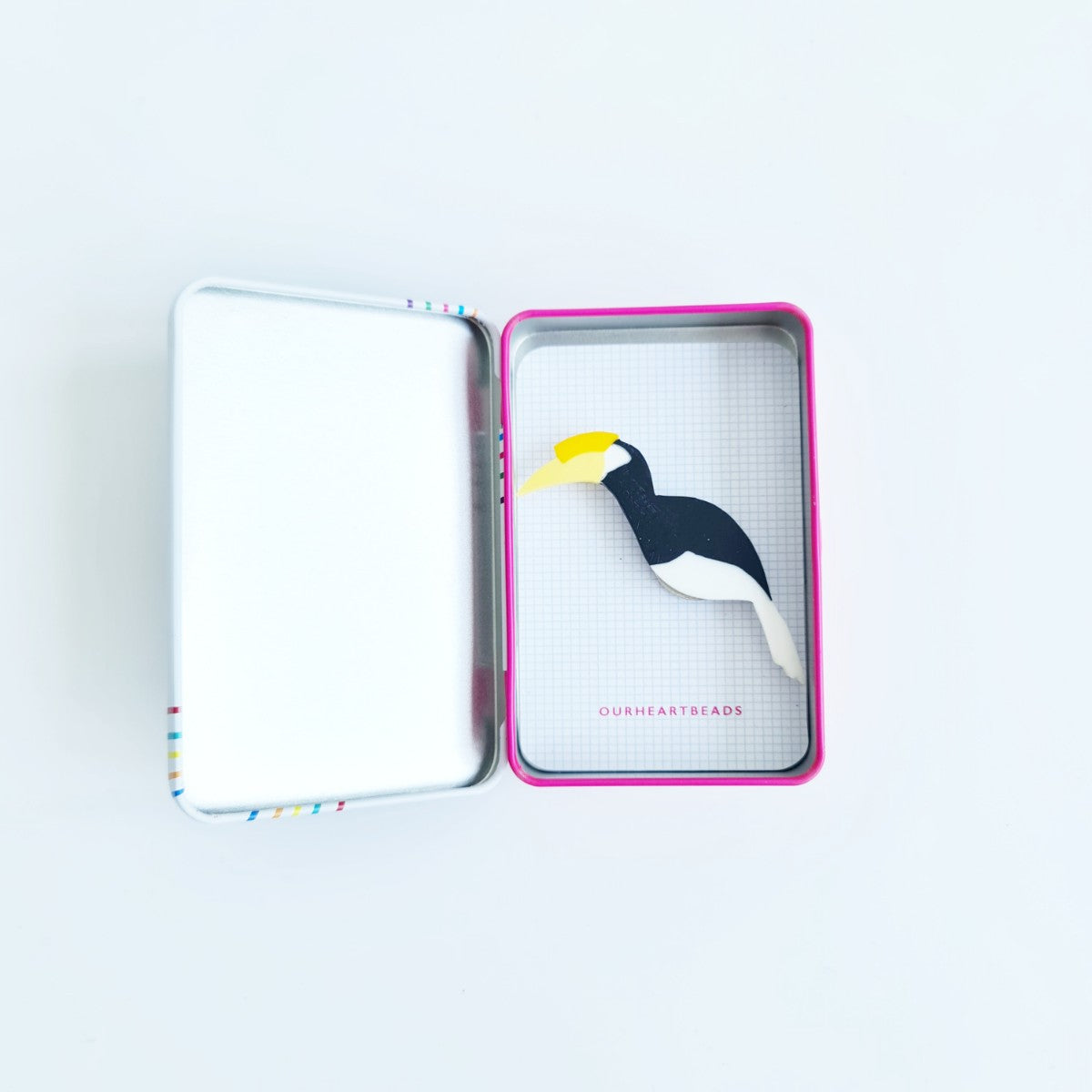 Oriental Pied Hornbill Bird Brooch