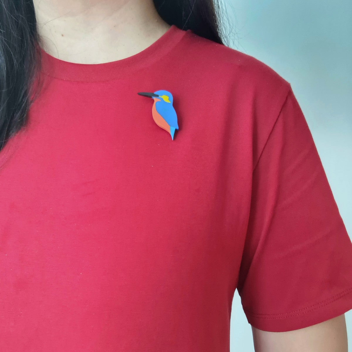 Kingfisher Blue Bird Brooch