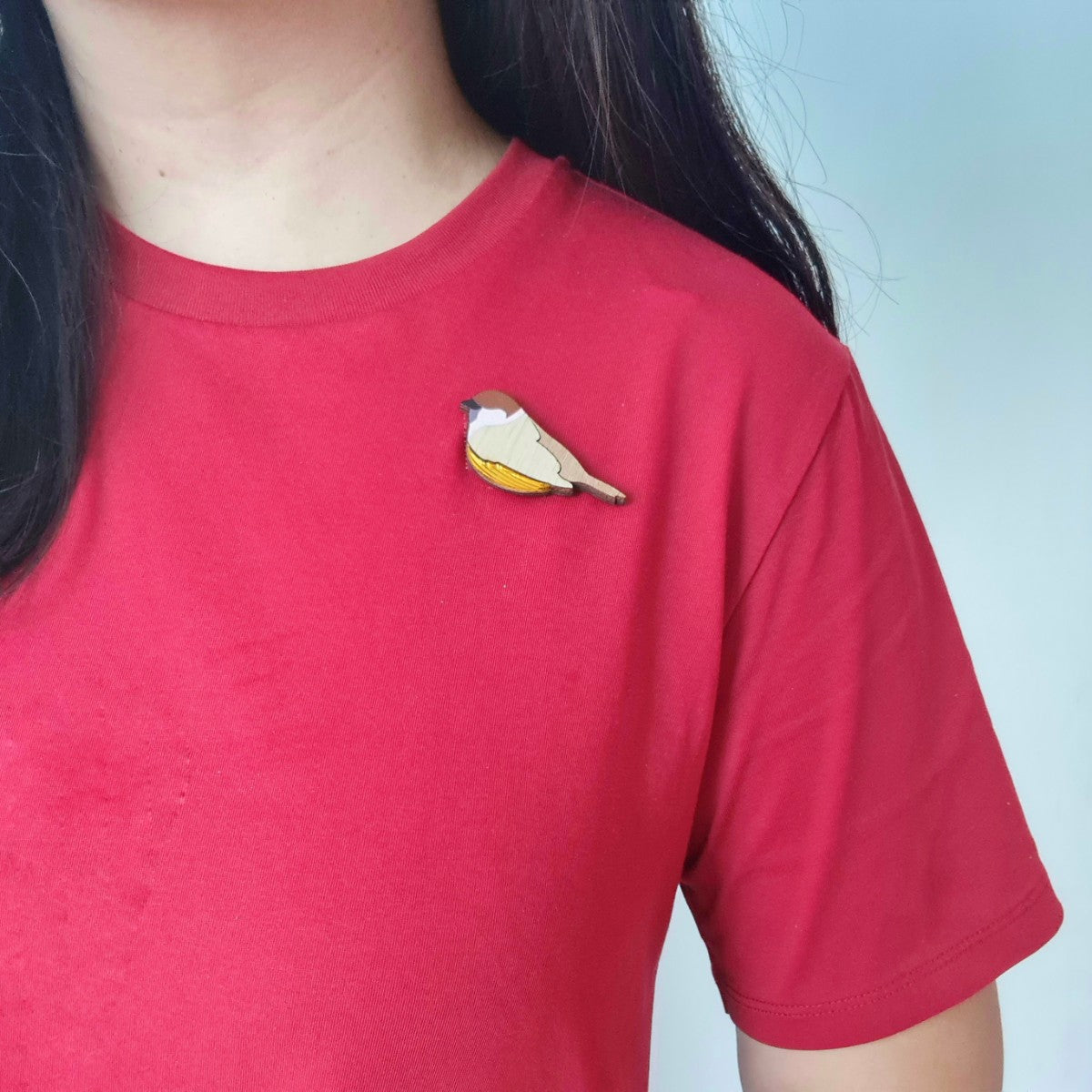 Eurasian Tree Sparrow Brooch