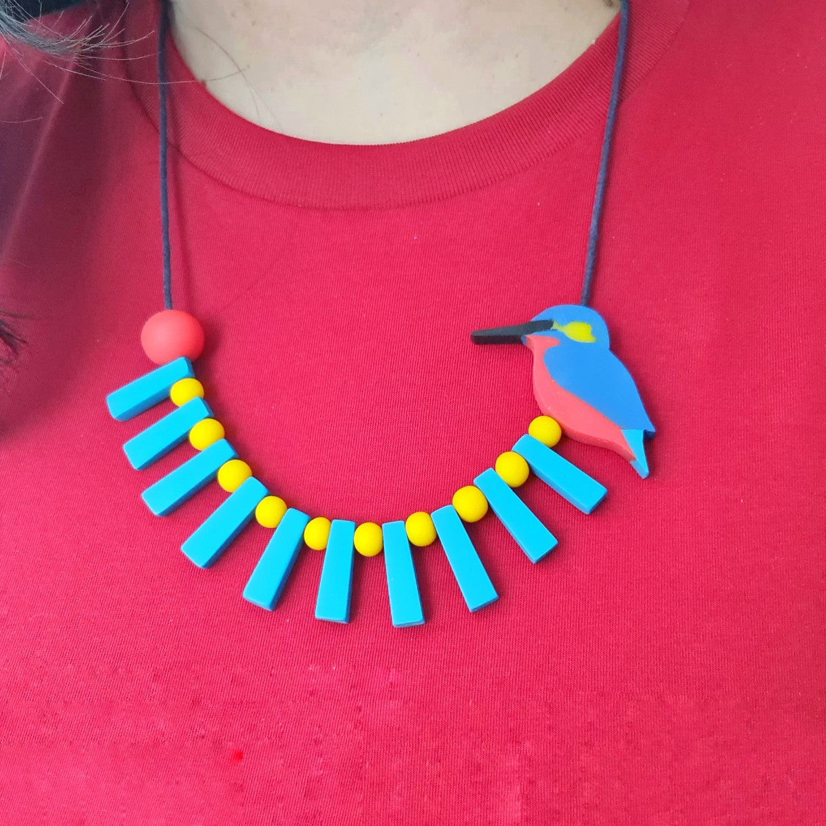 Kingfisher Blue Bird Necklace