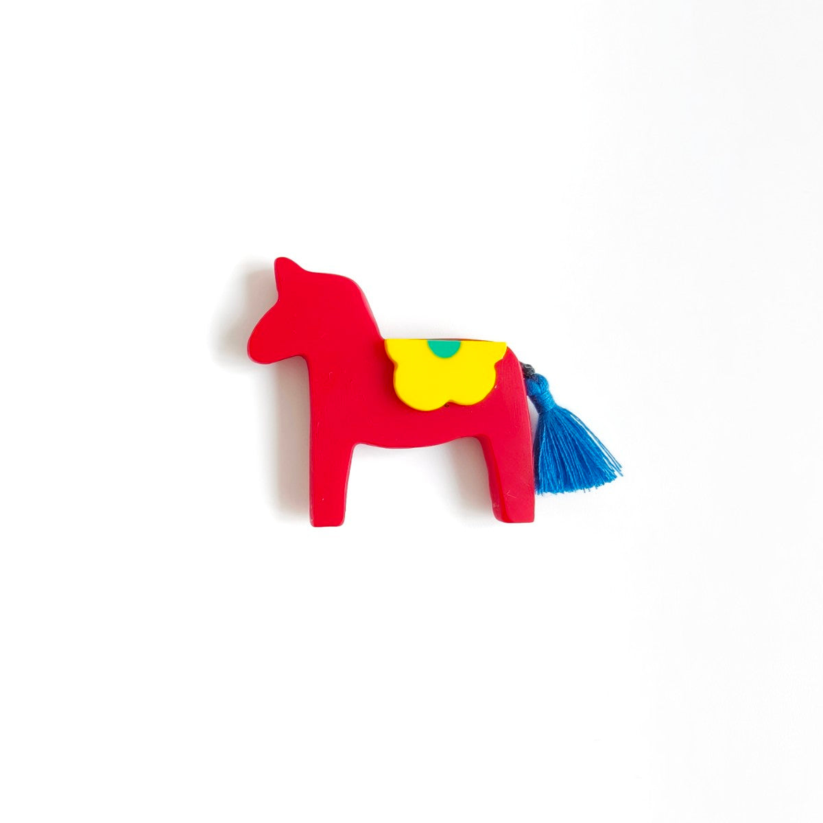 Horse Flower Red Brooch