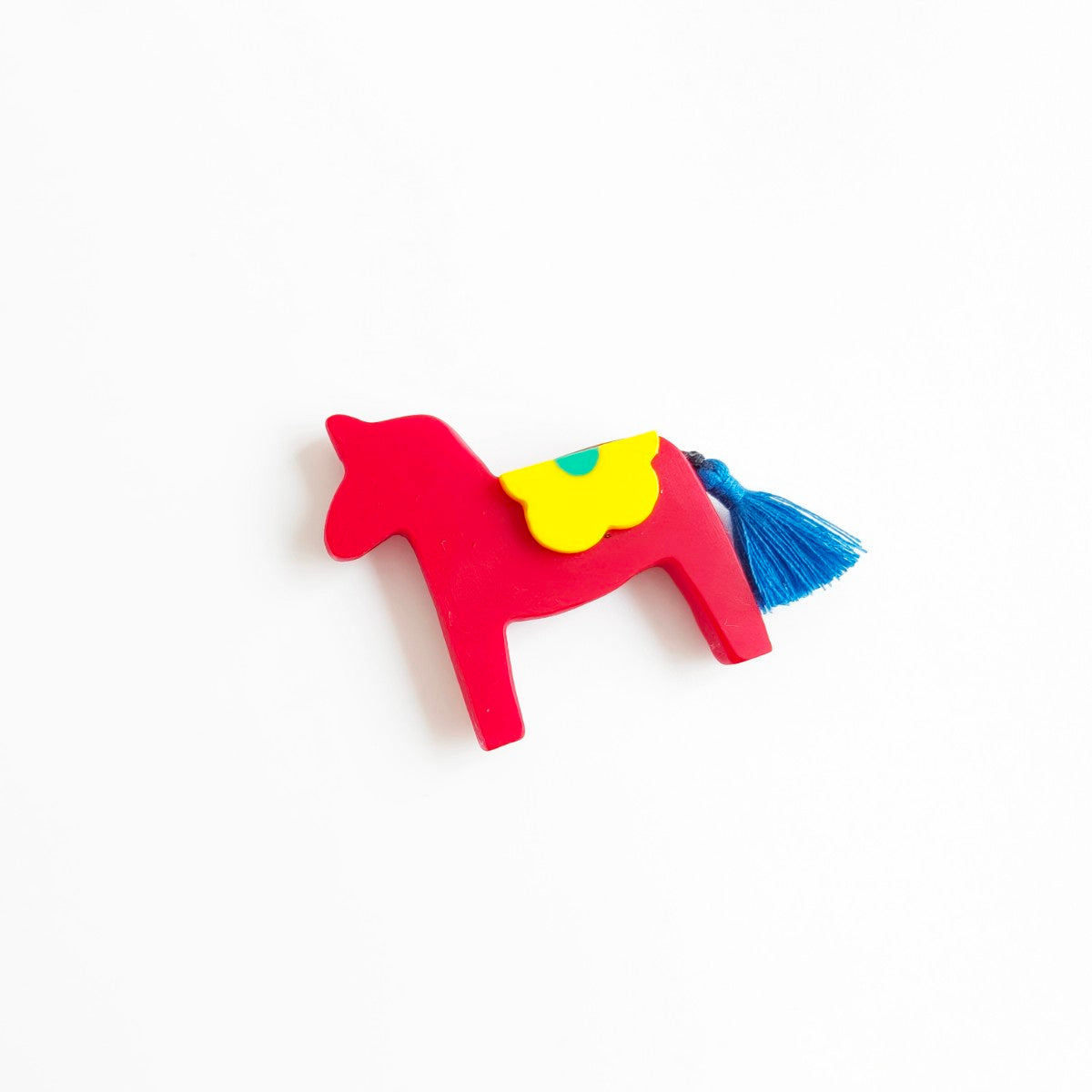 Horse Flower Red Brooch