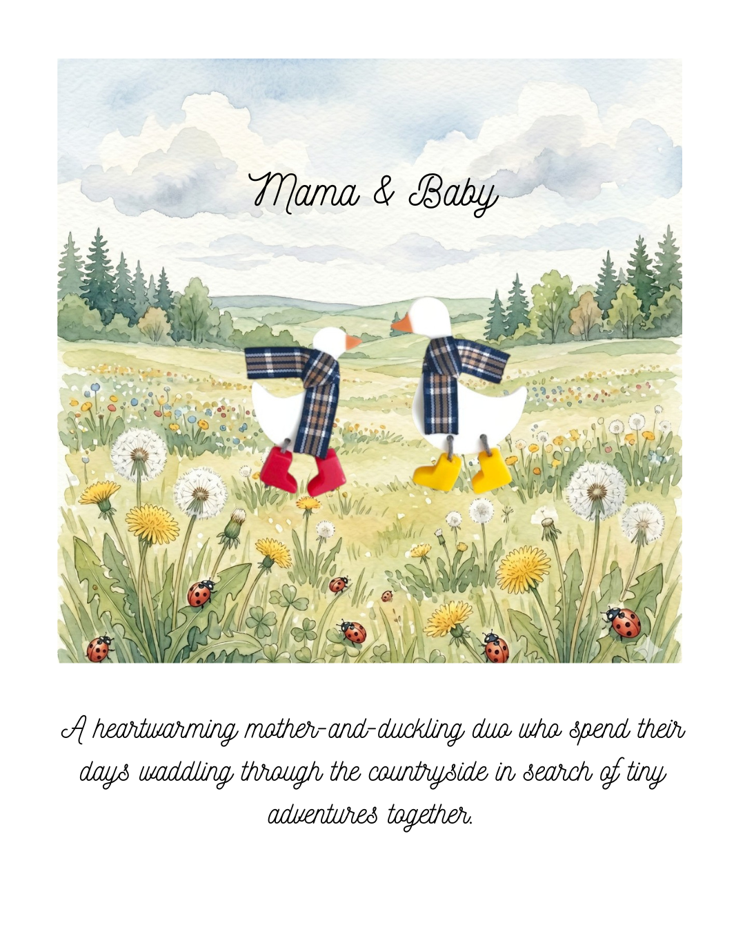 Mama Duck and Baby Duck Brooch