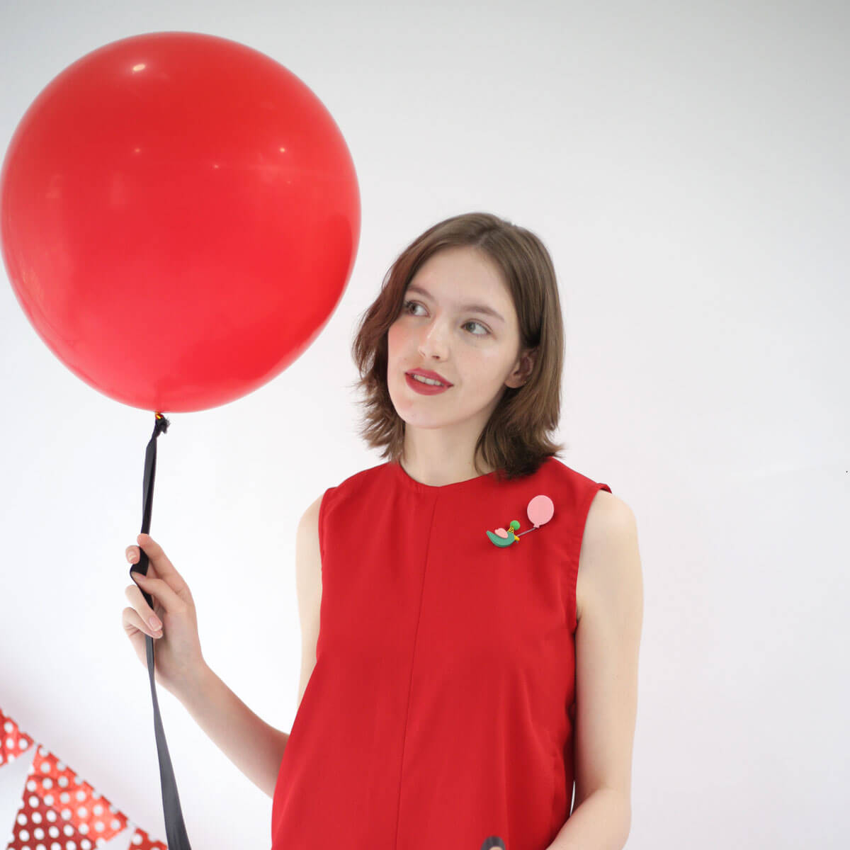 Bird and Balloon Party Hat Brooch