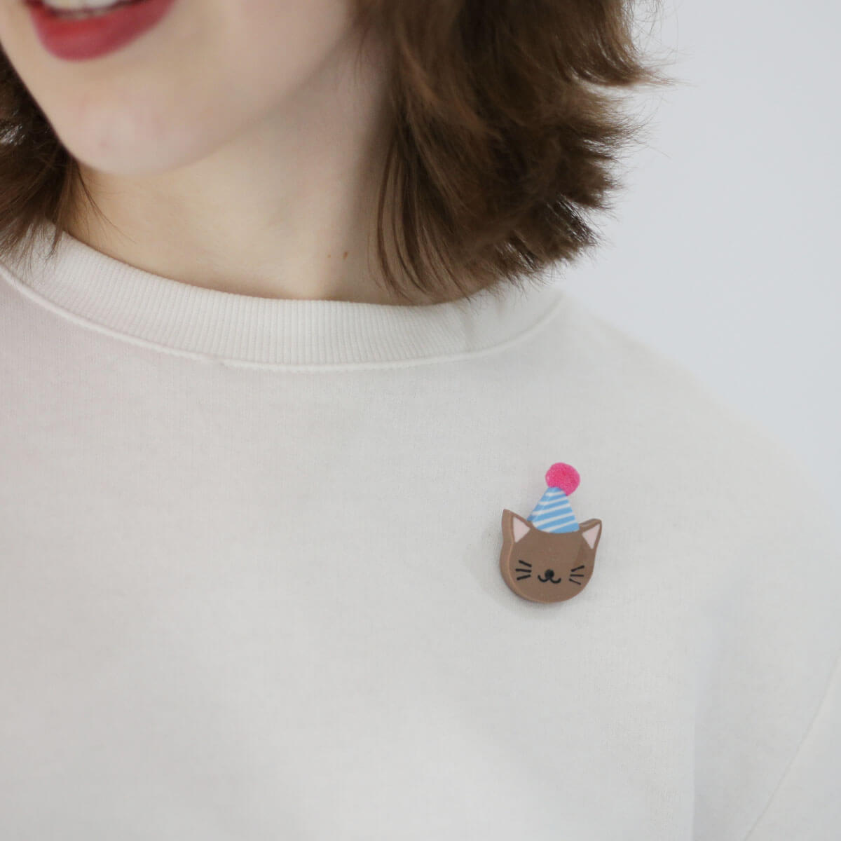 Cat Party Hat Brooch