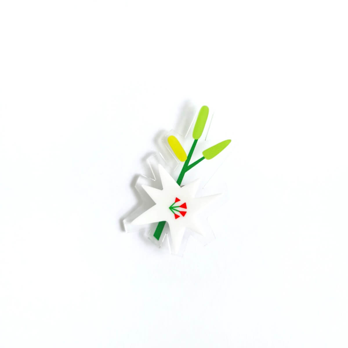 White Lily Flower Brooch