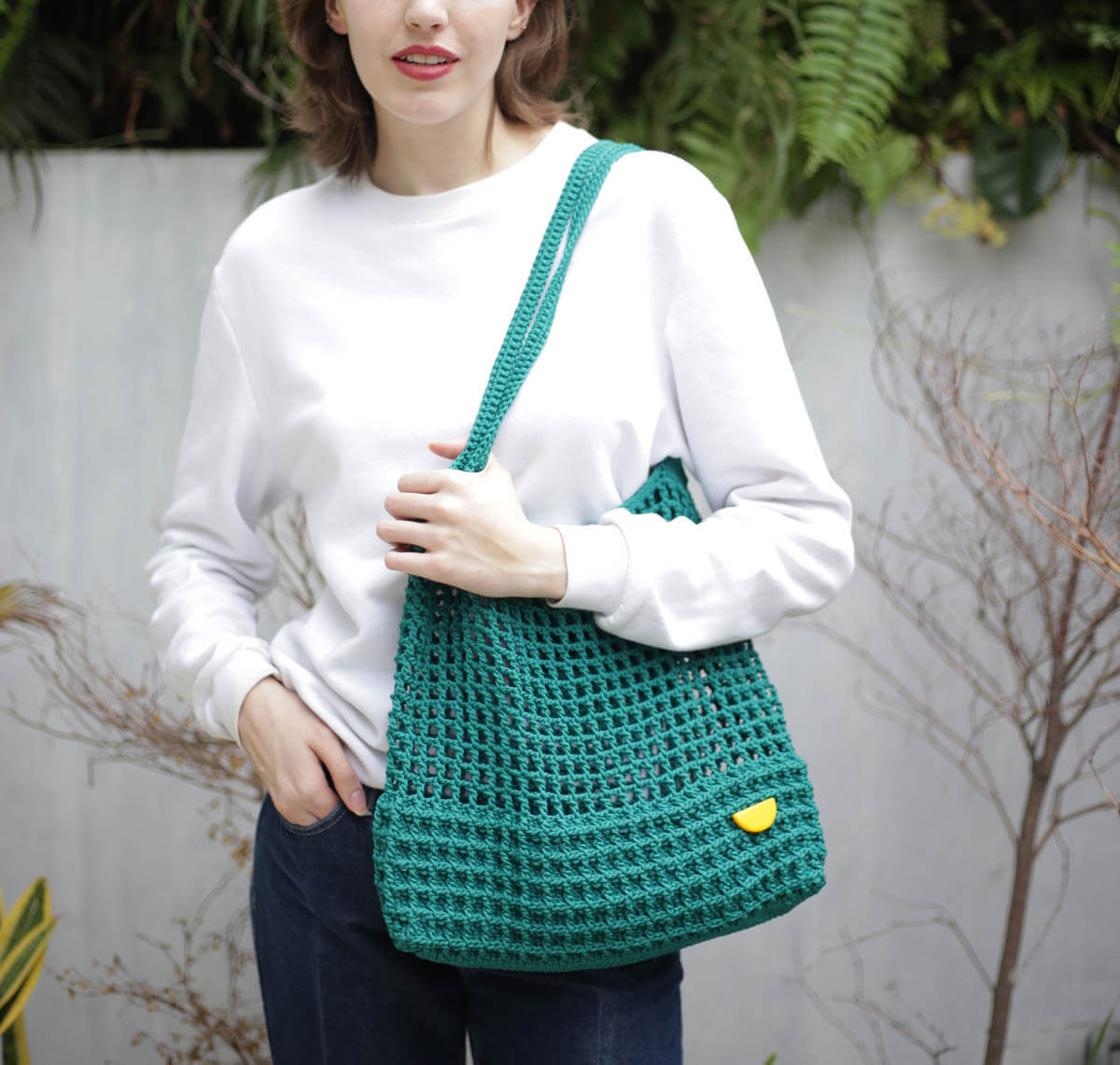 Halv Crochet Emerald Green Bag