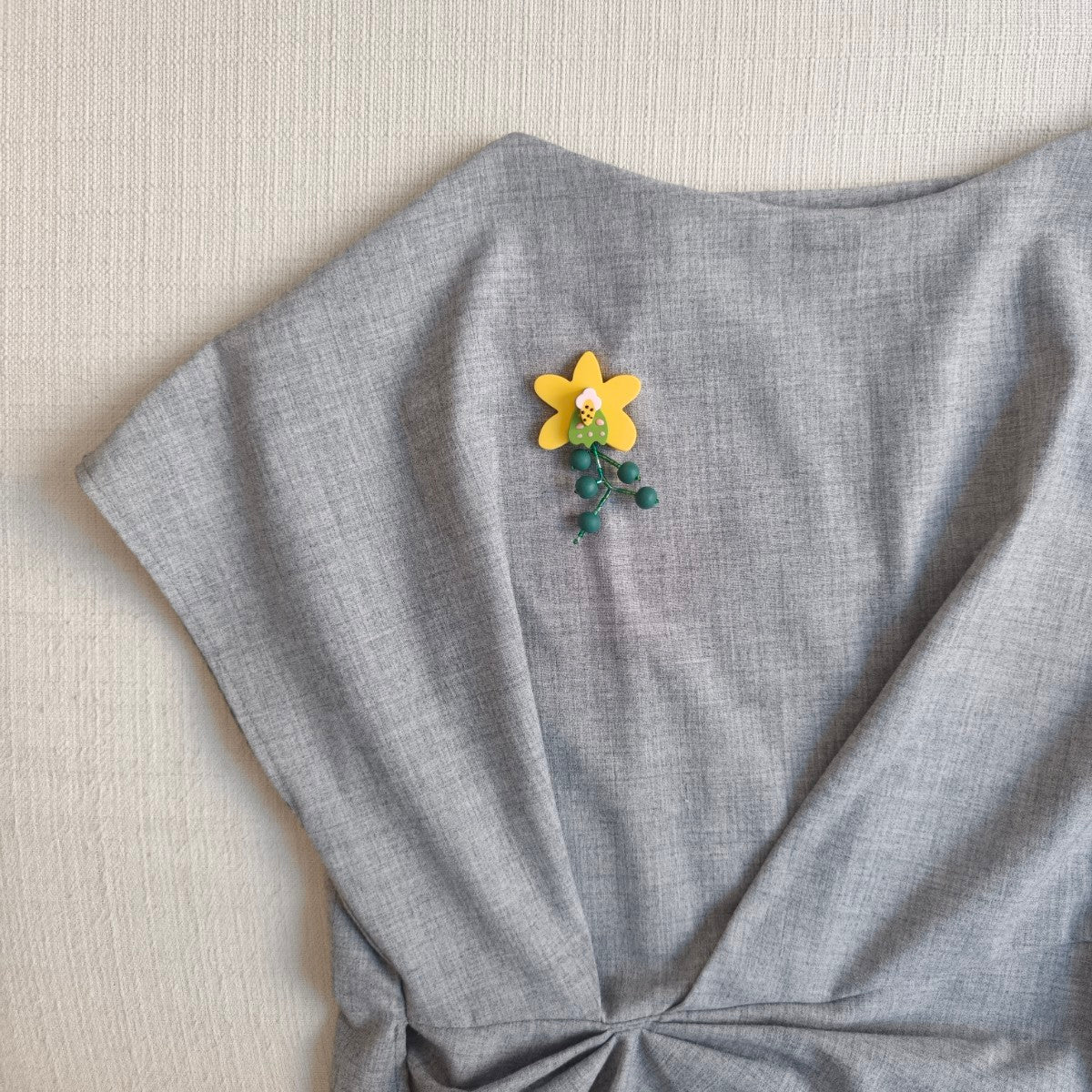 Orchid Yellow Brooch