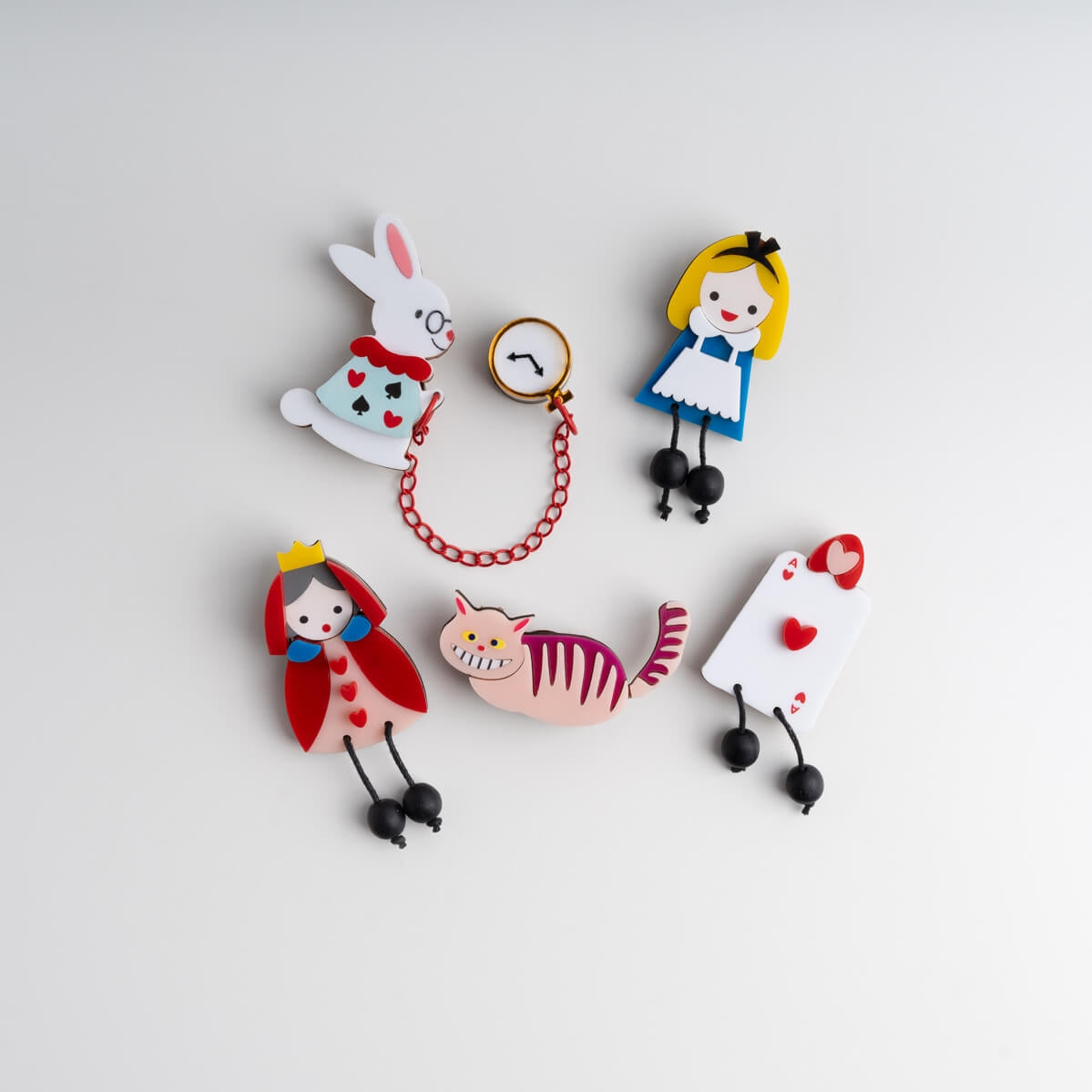 Coney Top (PINK) & White Rabbit with Clock Brooch