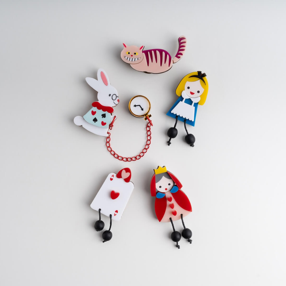 Coney Top (PINK) & White Rabbit with Clock Brooch