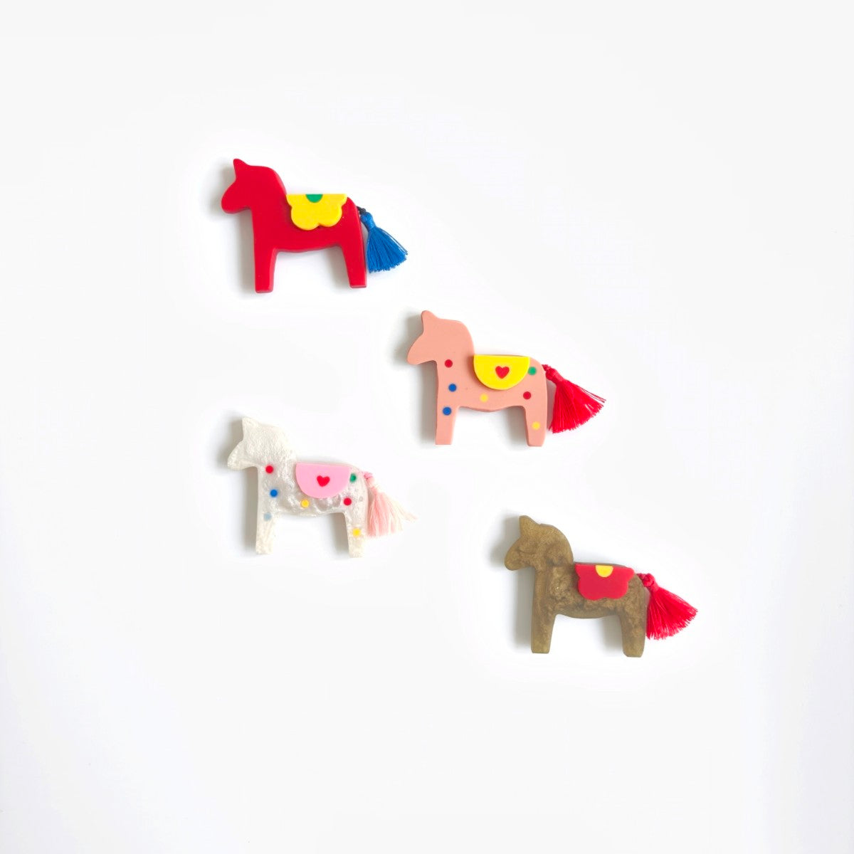 Horse Polkadot White Brooch
