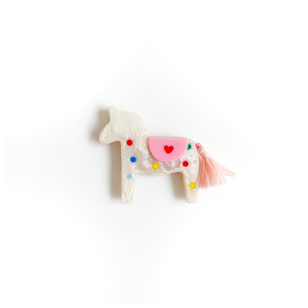 Horse Polkadot White Brooch