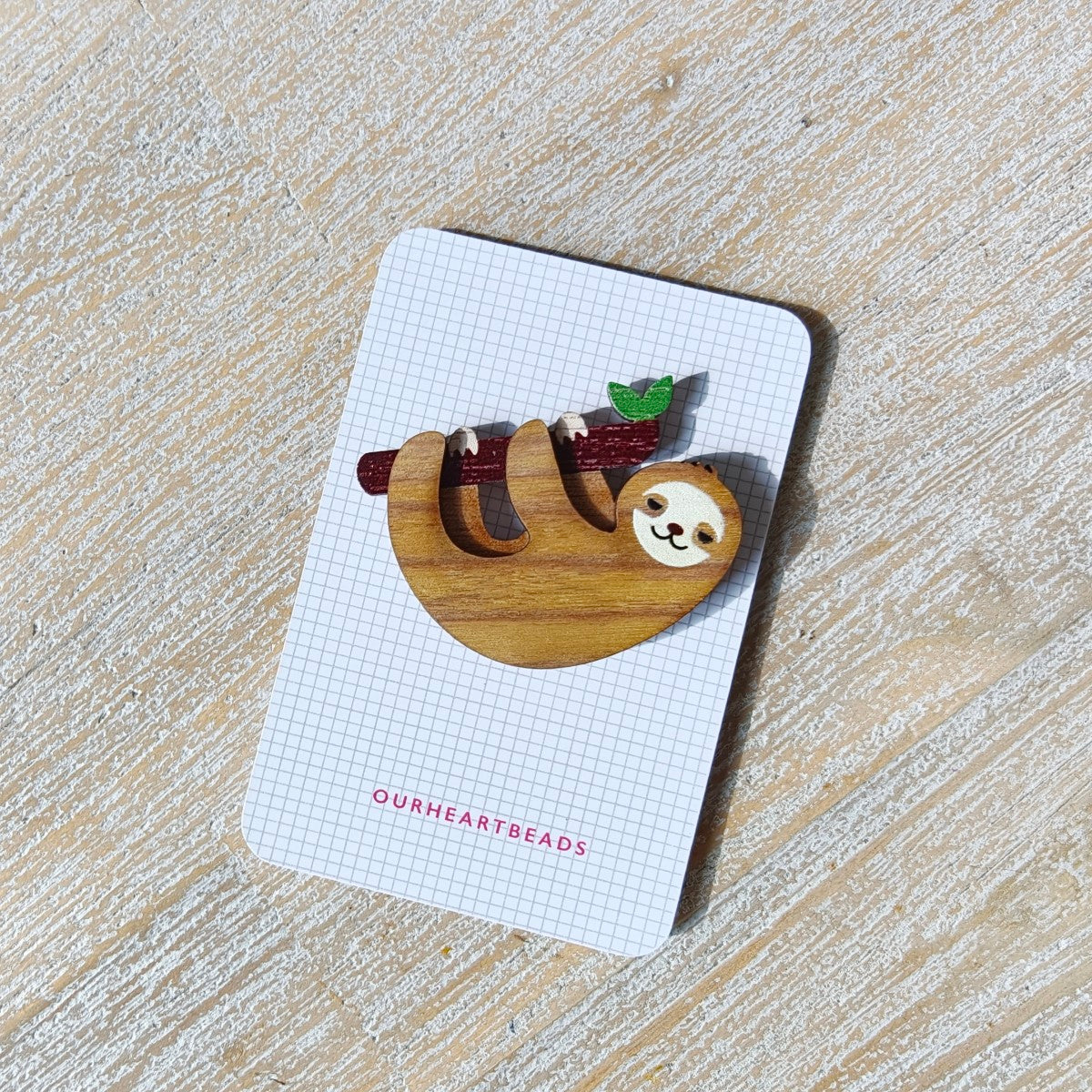 Sloth Hanging Brooch