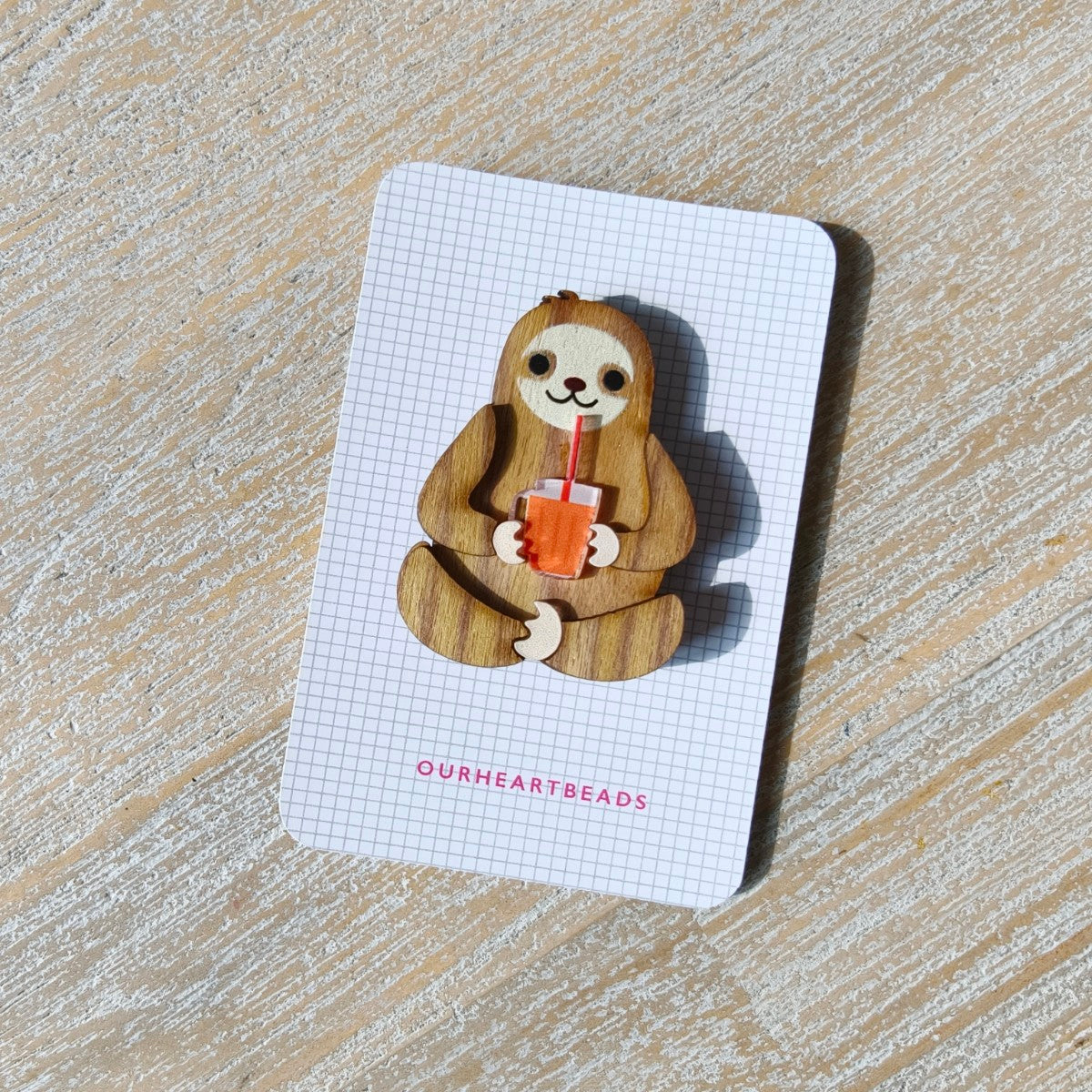Sloth Teh Tarik Brooch