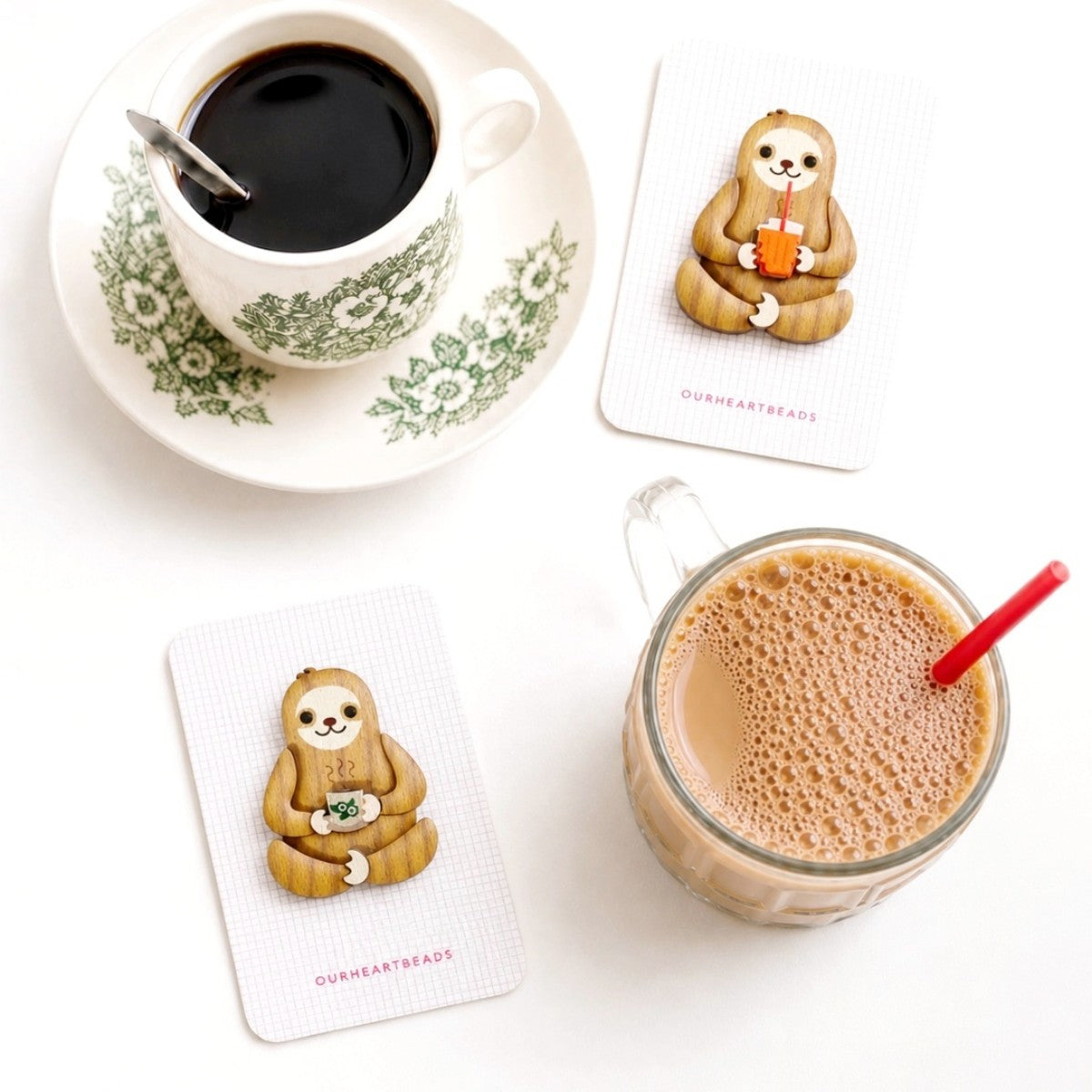 Sloth Teh Tarik Brooch