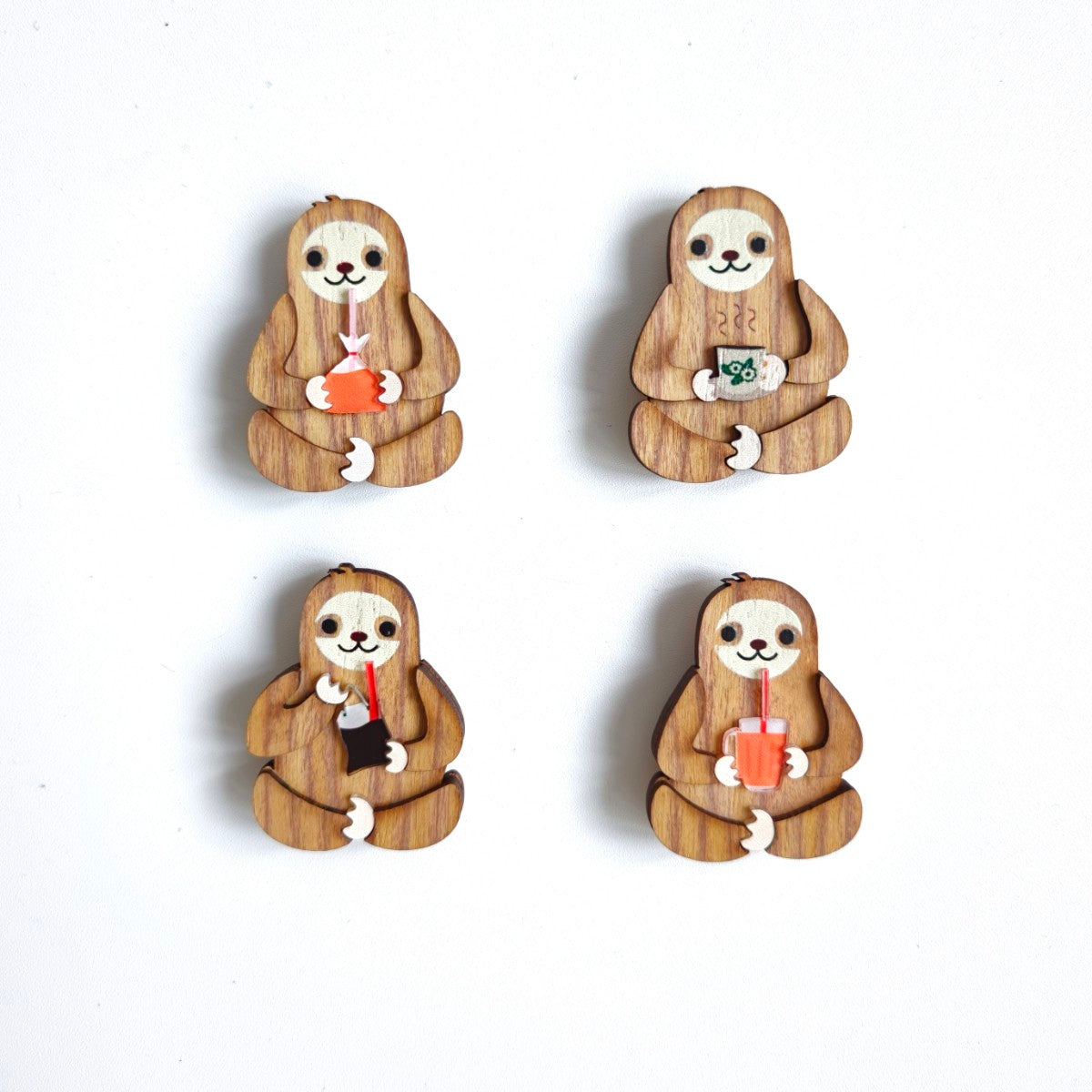Sloth Kopi Peng Brooch