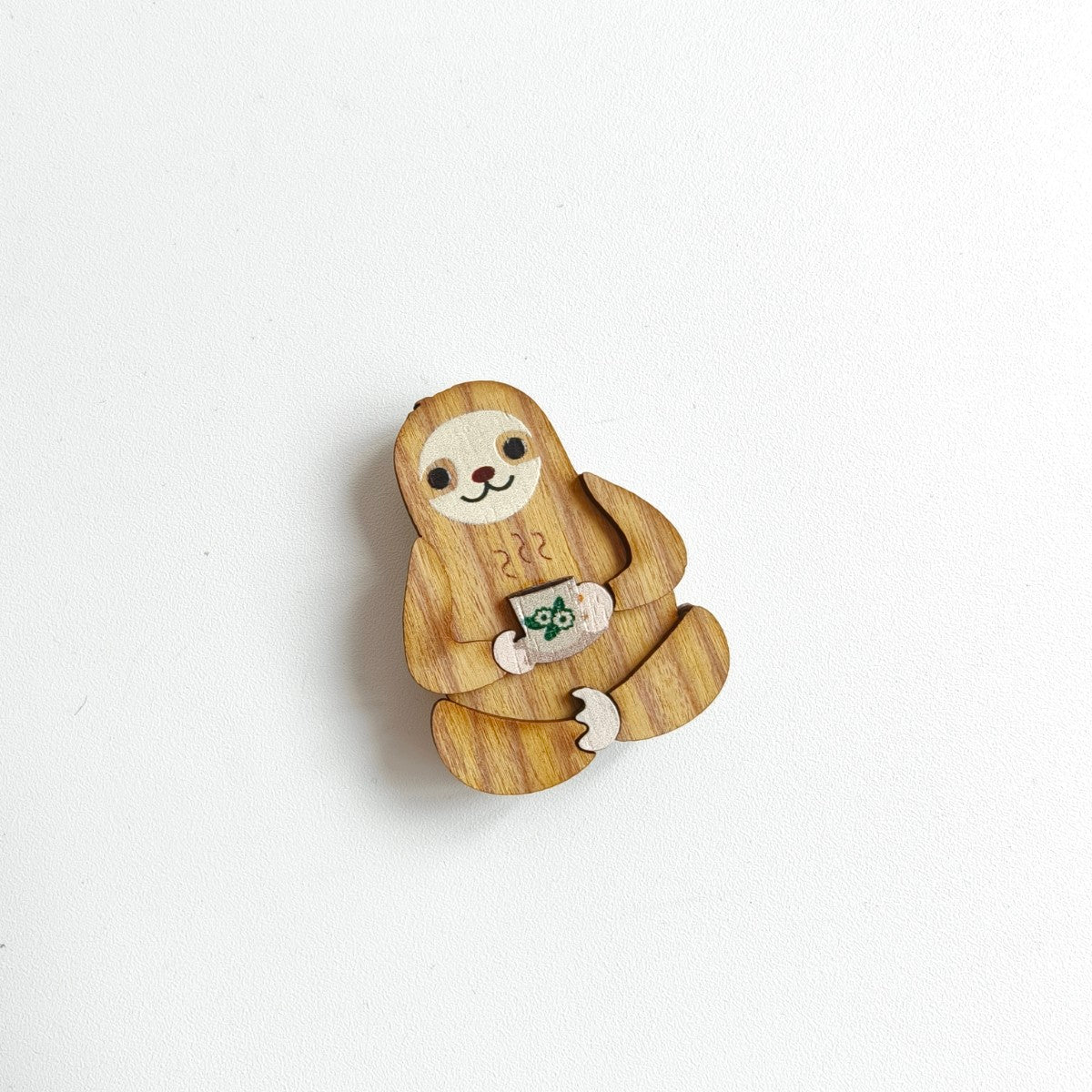 Sloth Kopi Cup Brooch
