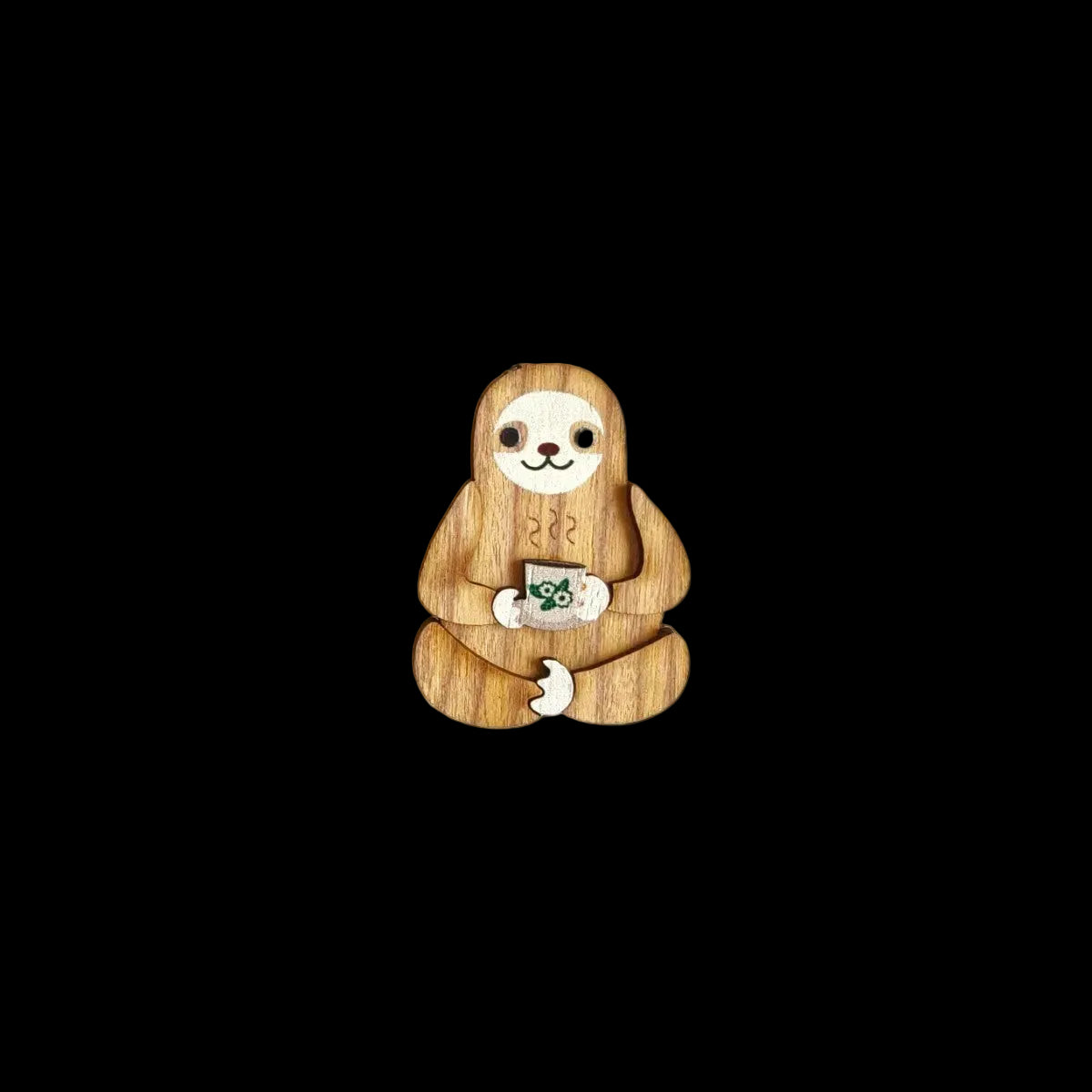 Sloth Kopi Cup Brooch