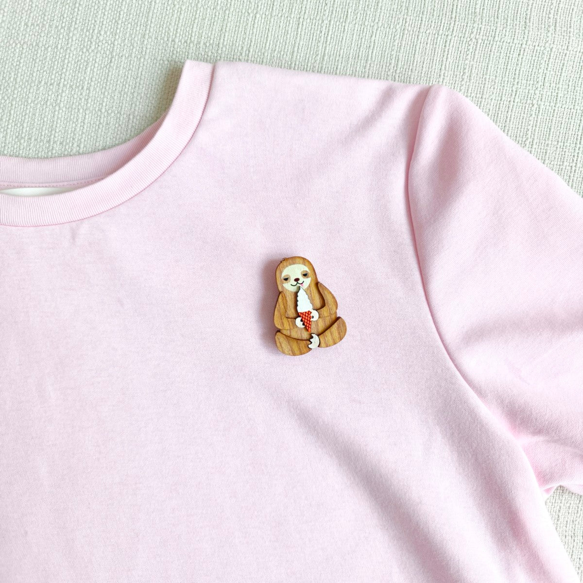 Sloth Ice Cream Brooch