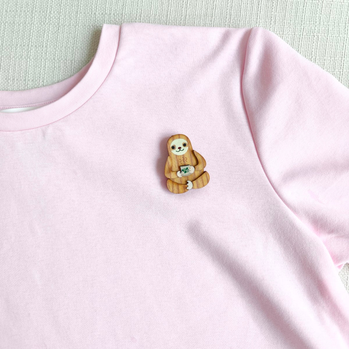 Sloth Kopi Cup Brooch