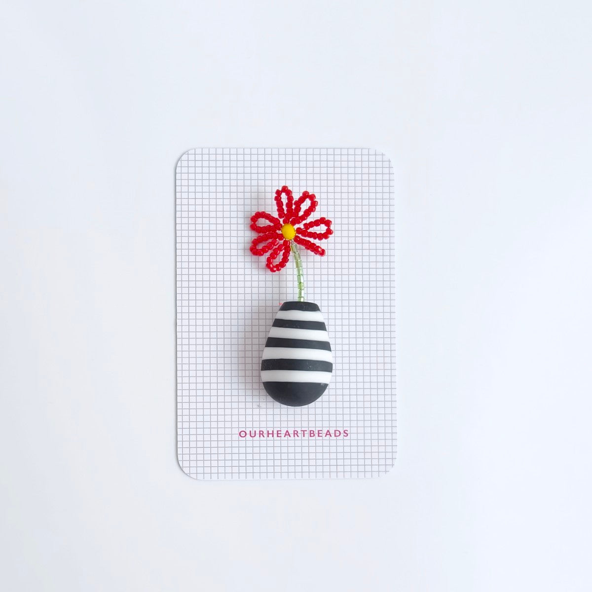 Gerbera Red Brooch