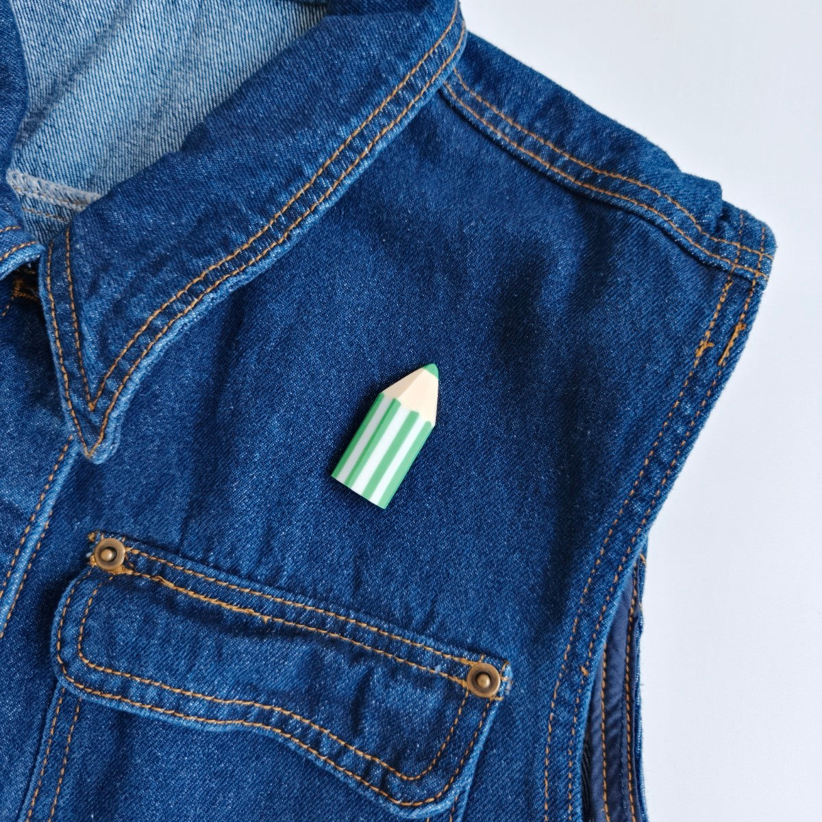 Colour Pencil Green Brooch